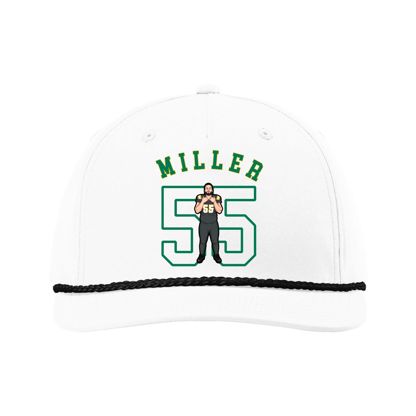 Five-Panel Classic Rope Cap — Shirsey Arch in White