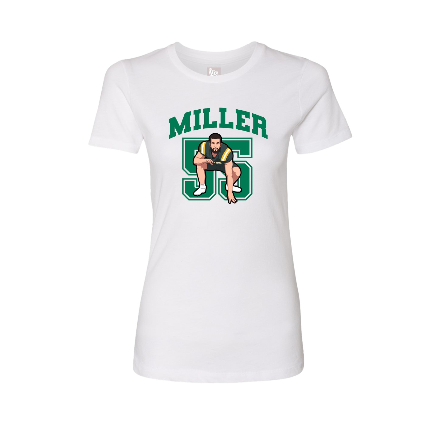 Fitted Women's Tee — Number in White
