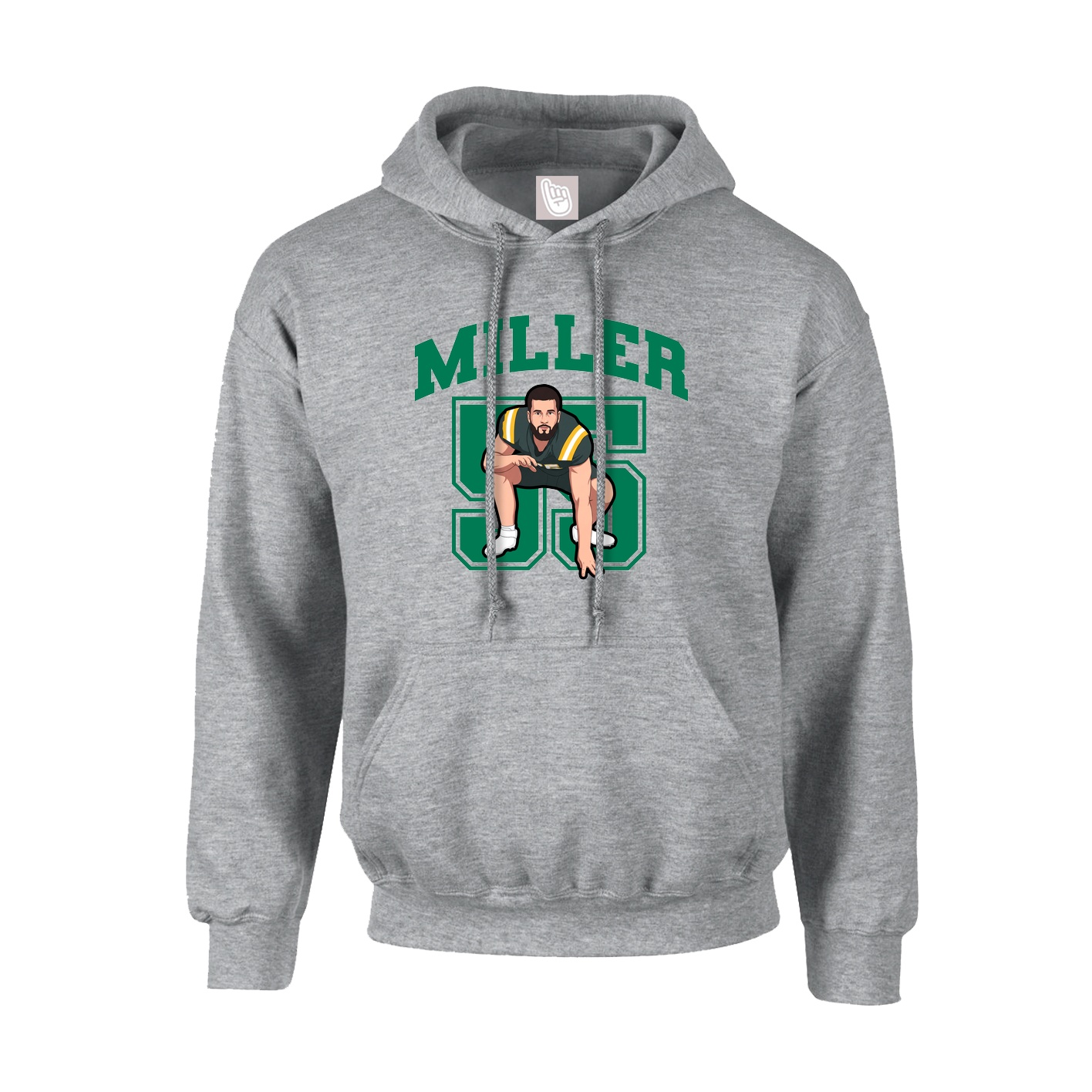 Hoodie — Number in Grey