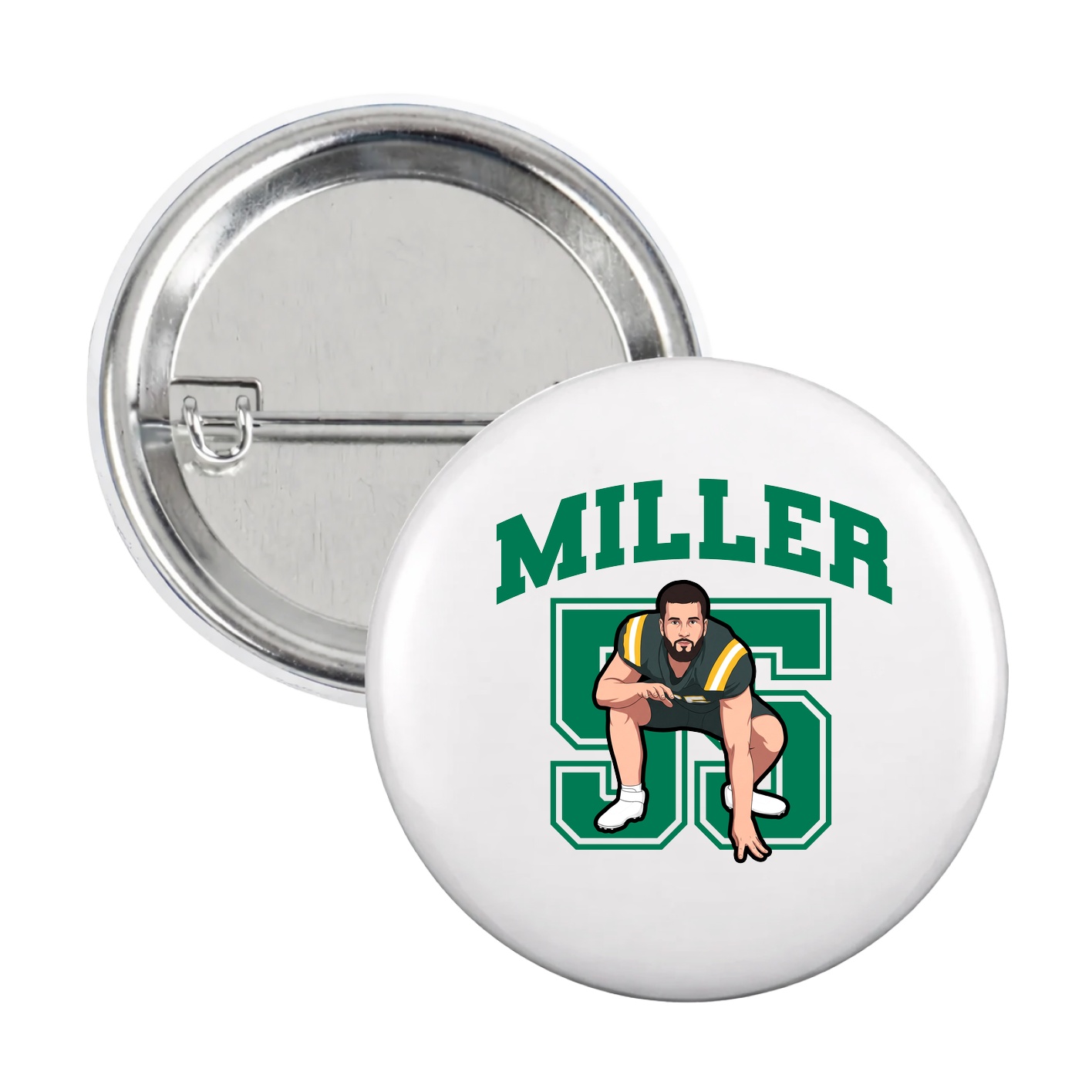 Game Day Button — Number in White