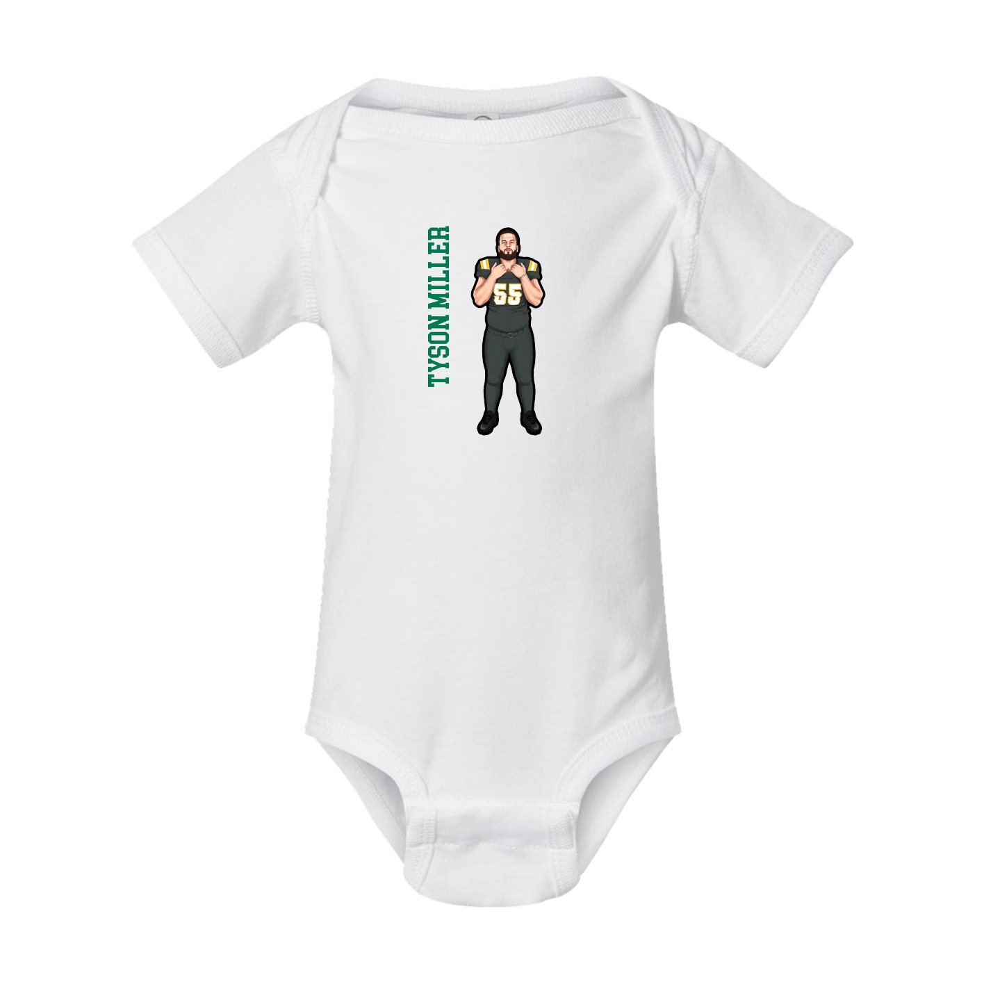 Baby Onesie — Name Vertical in White
