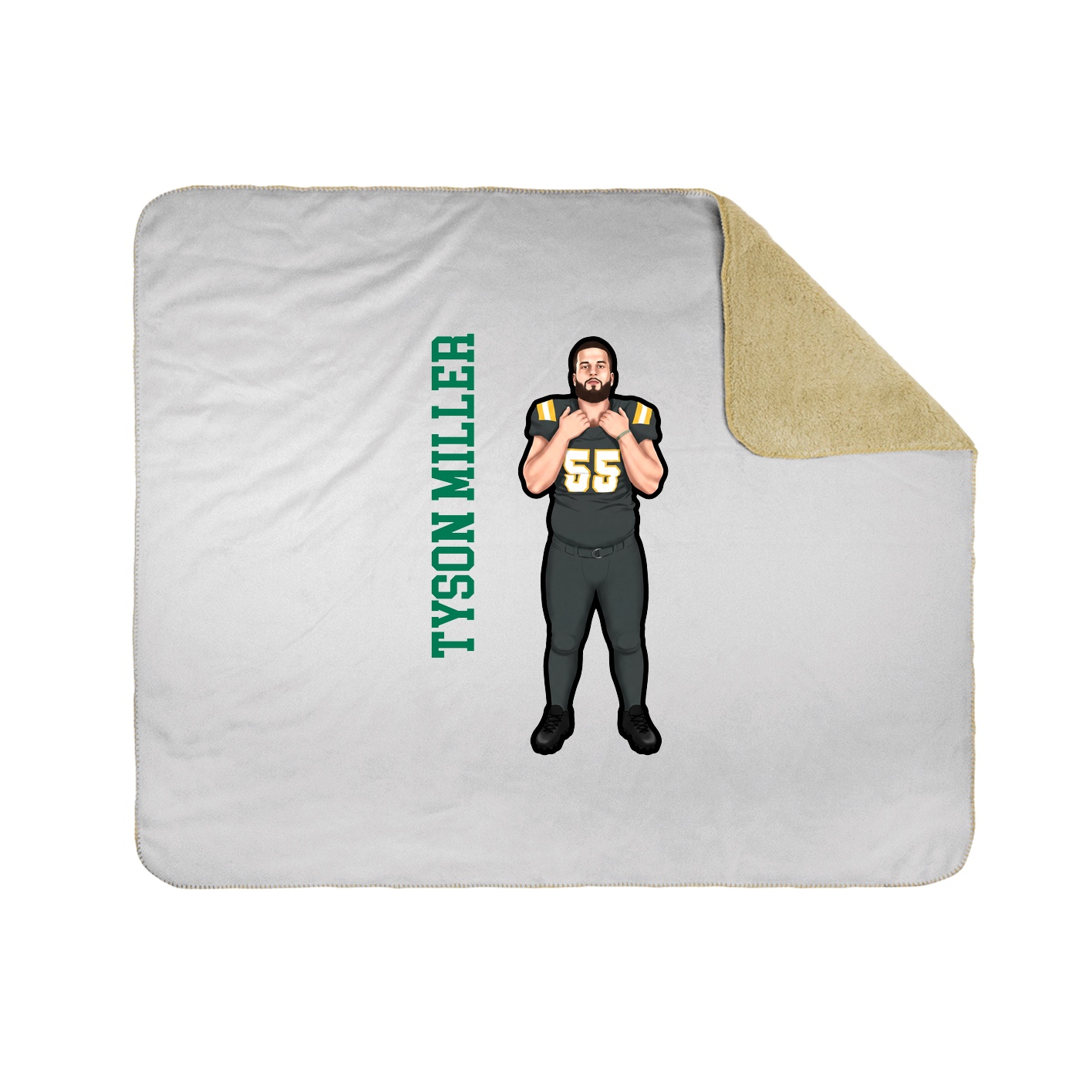 Throw Blanket — Name Vertical in White