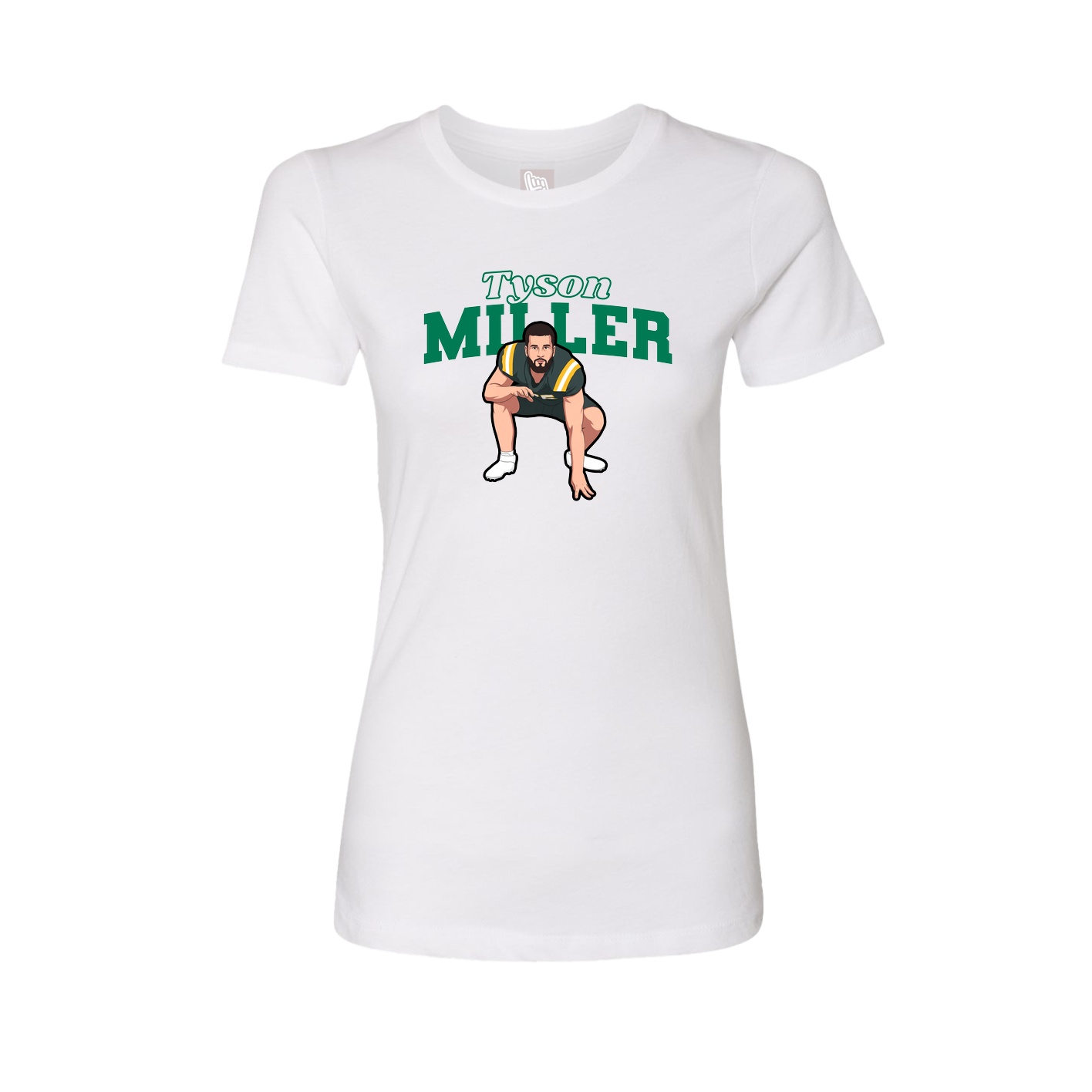 Fitted Women's Tee — Name Arch in White