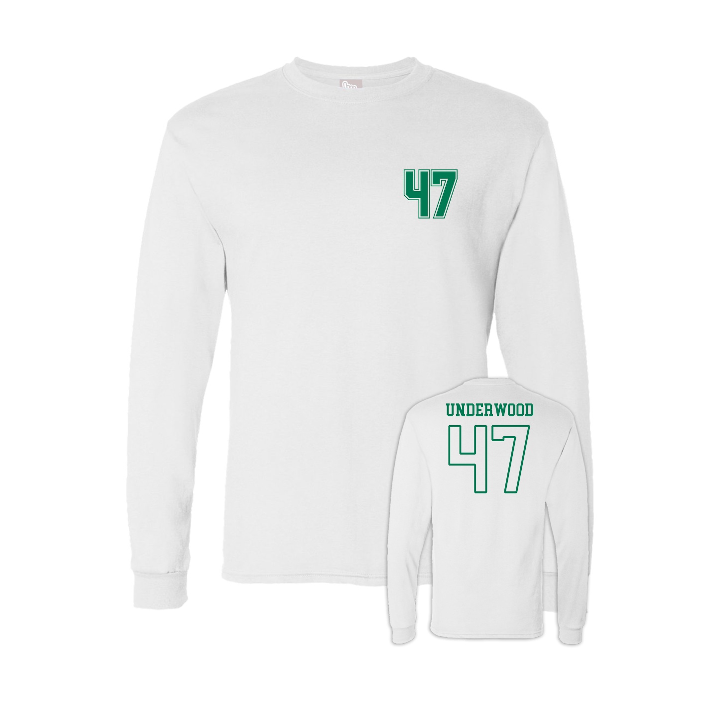 Long Sleeve Tee — Chest Back in White