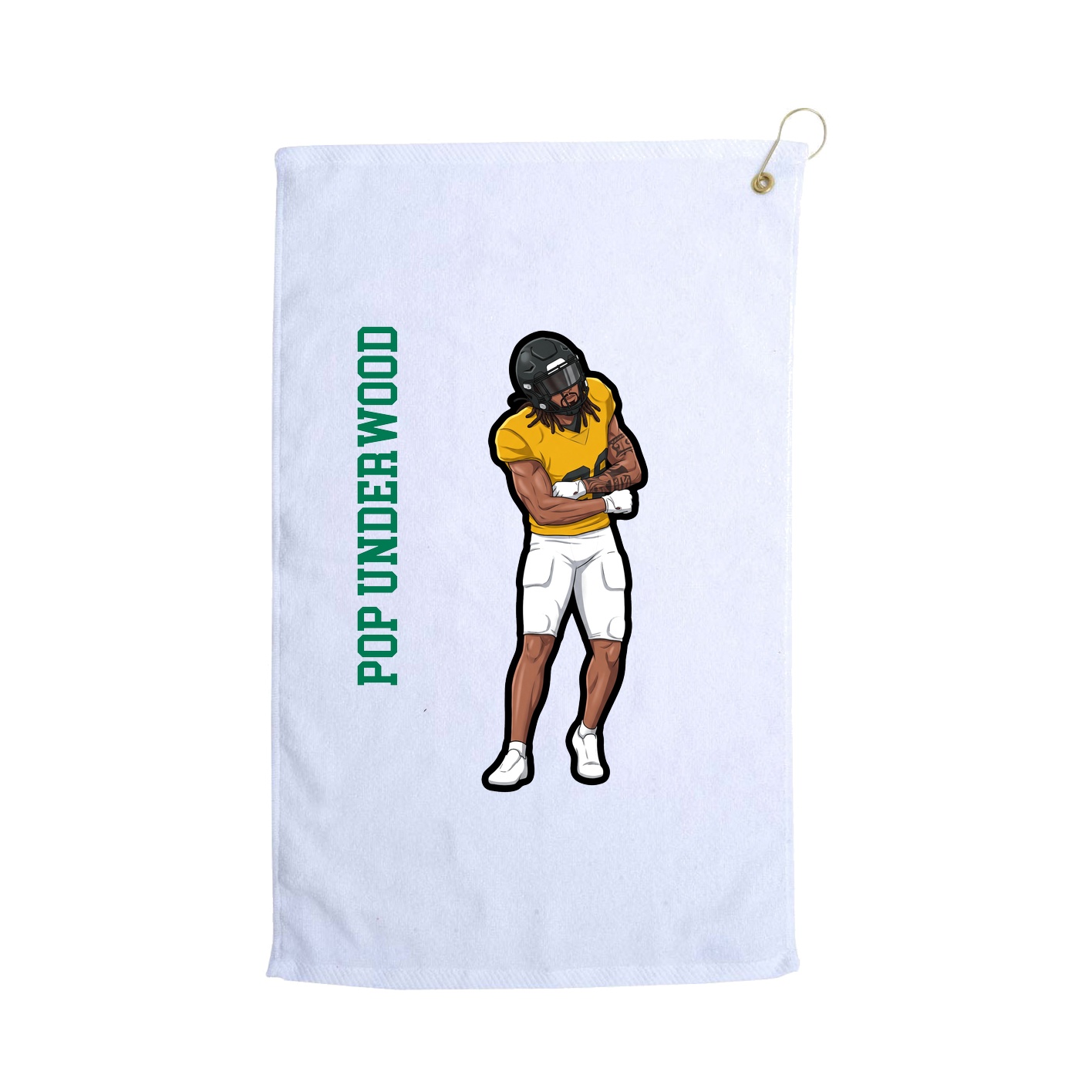 Golf Towel — Name Vertical in White