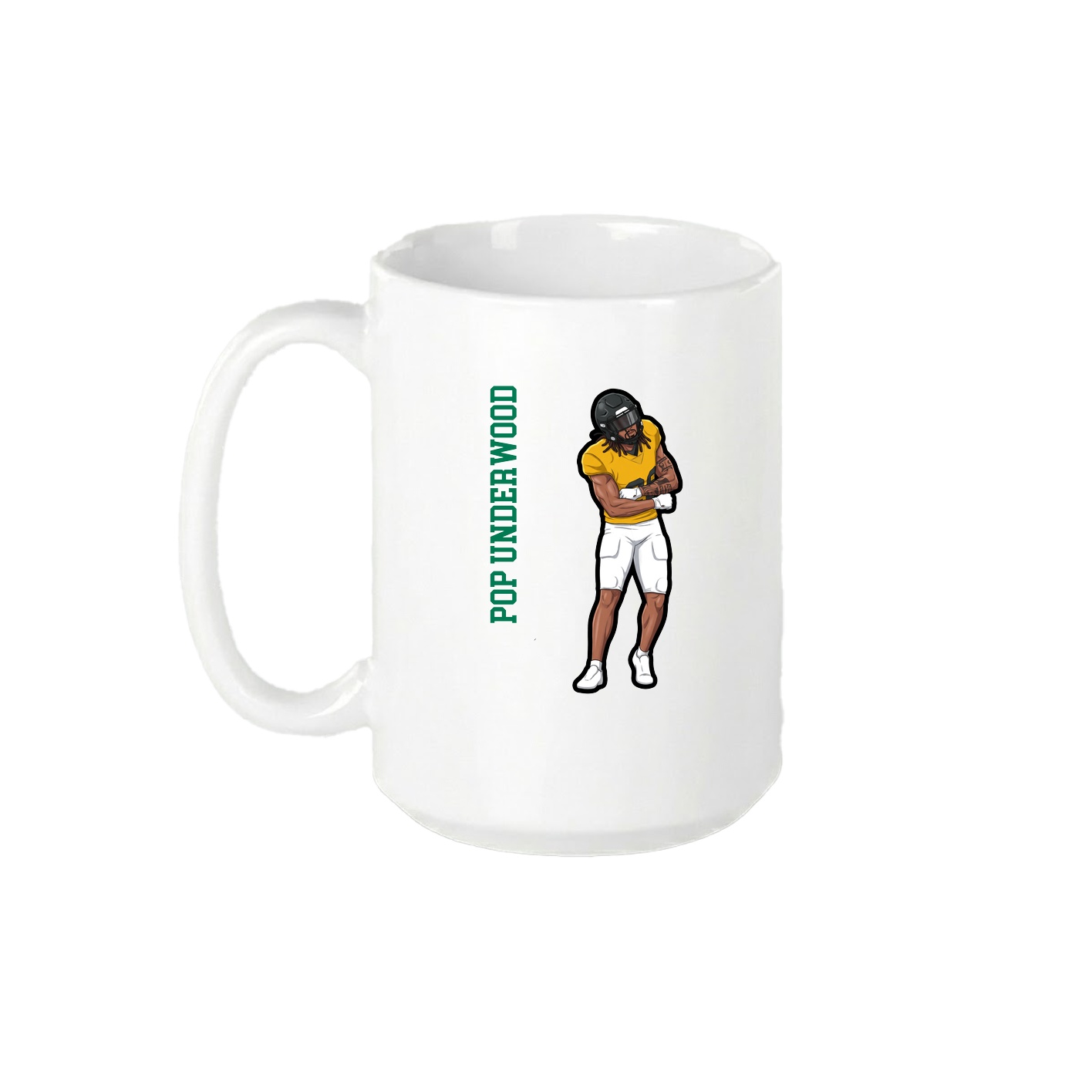 15oz Coffee Mug — Name Vertical in White