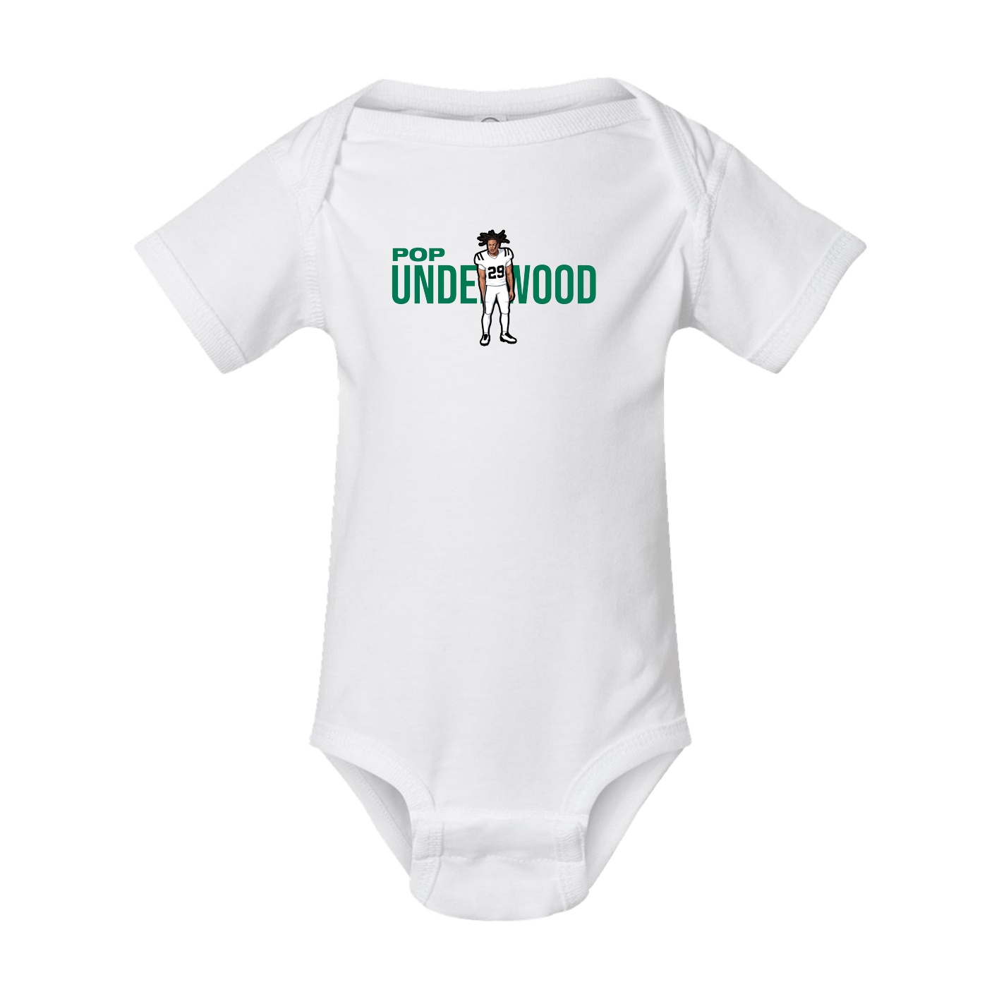 Baby Onesie — Player Name in White