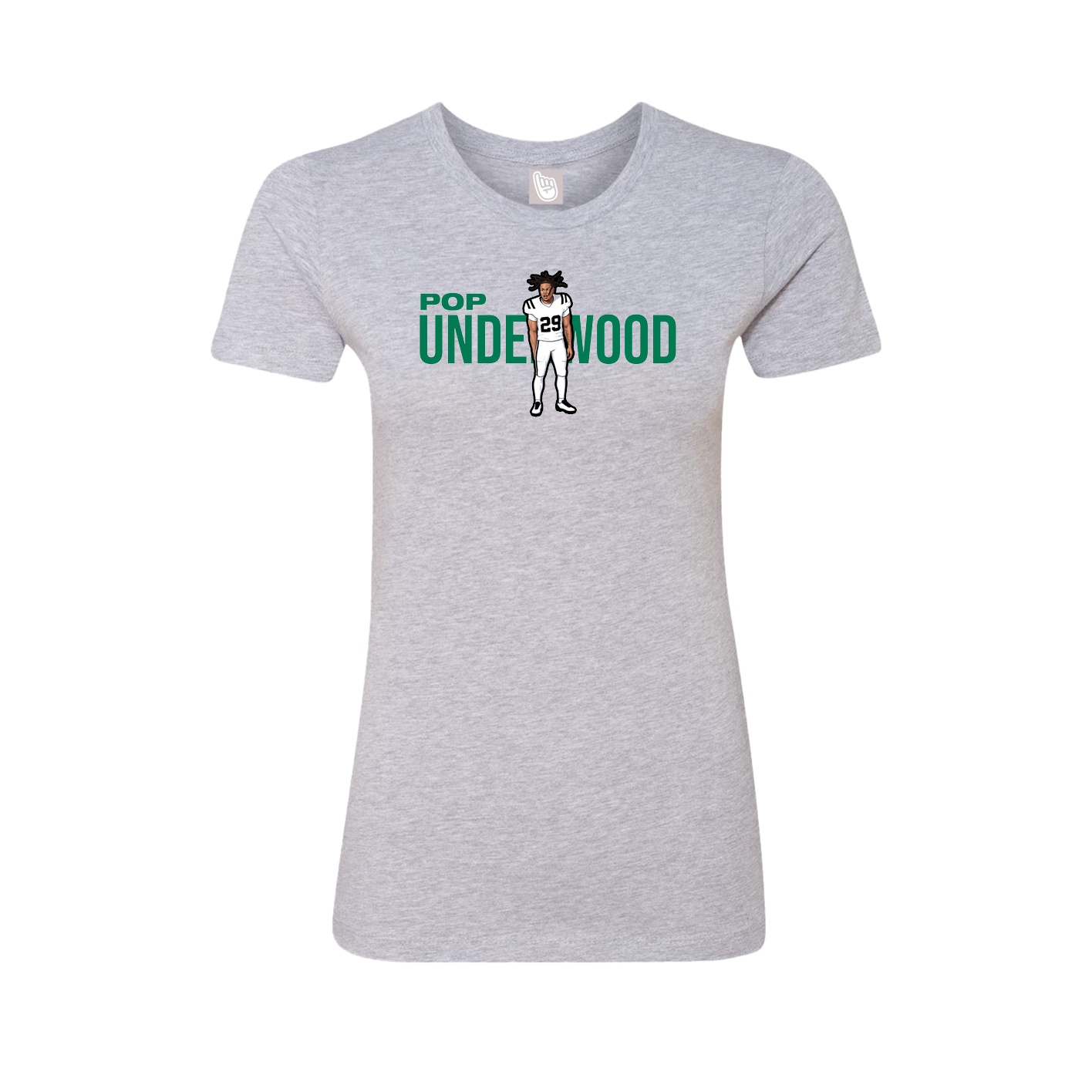 Fitted Women's Tee — Player Name in Grey