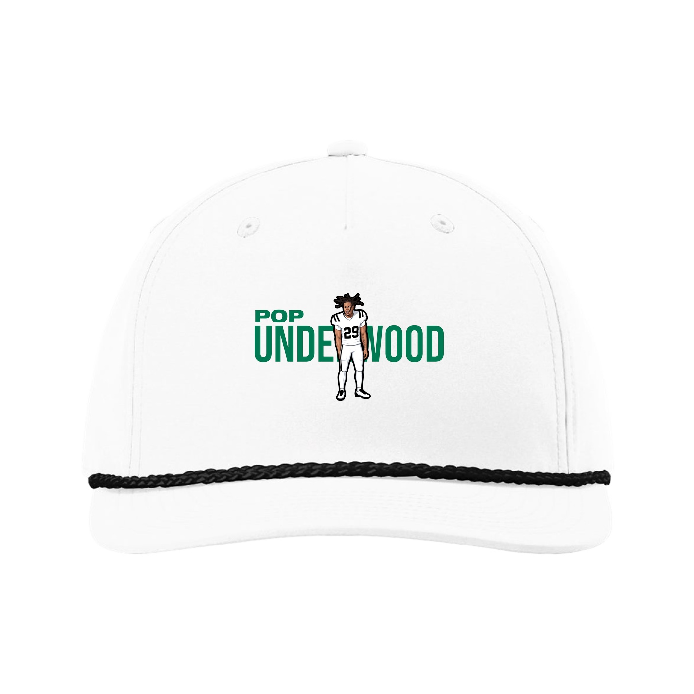 Five-Panel Classic Rope Cap — Player Name in White