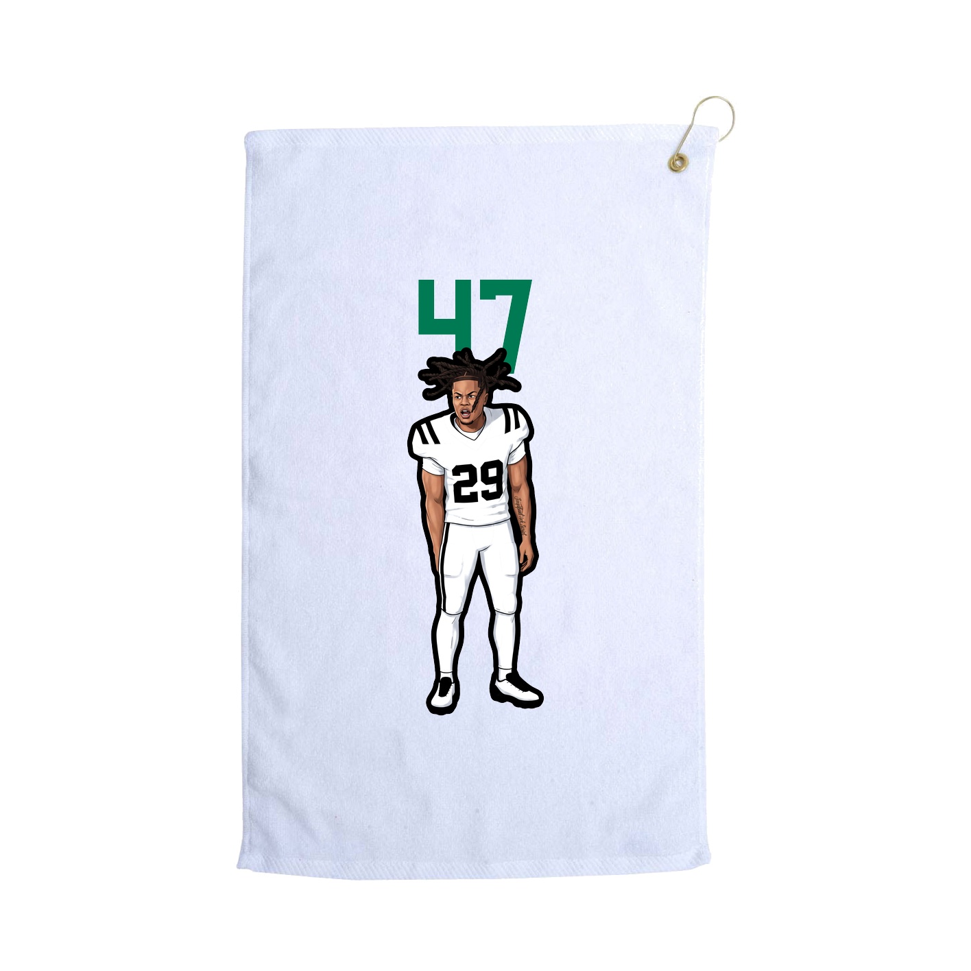 Golf Towel — Number Top in White