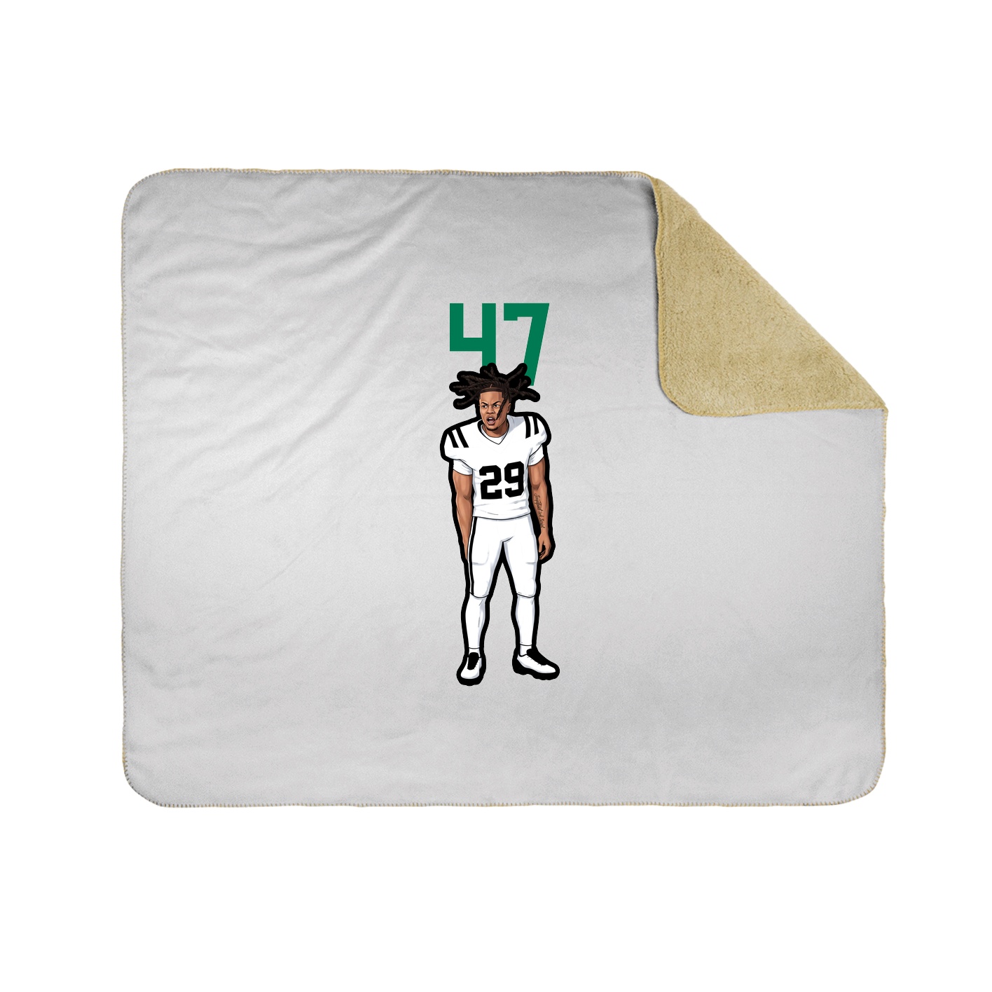Throw Blanket — Number Top in White