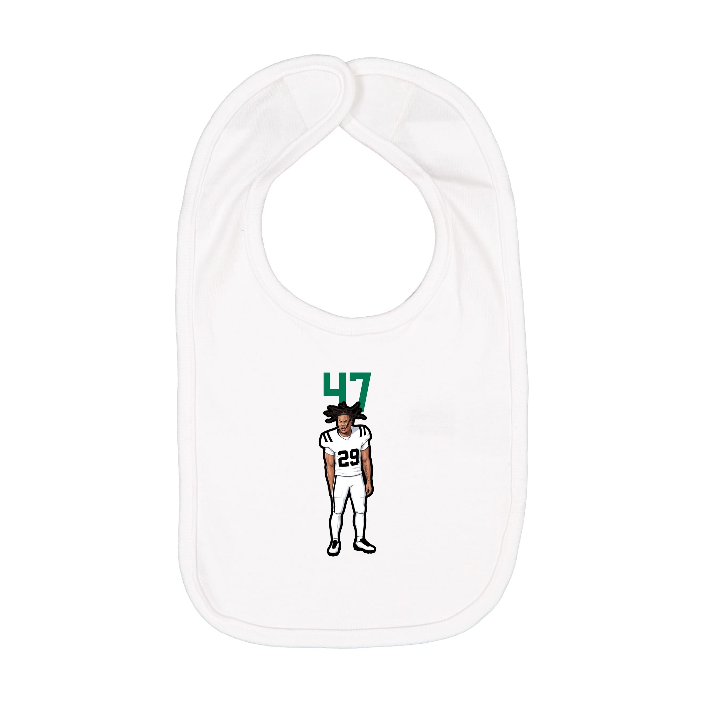 Infant Bib — Number Top in White