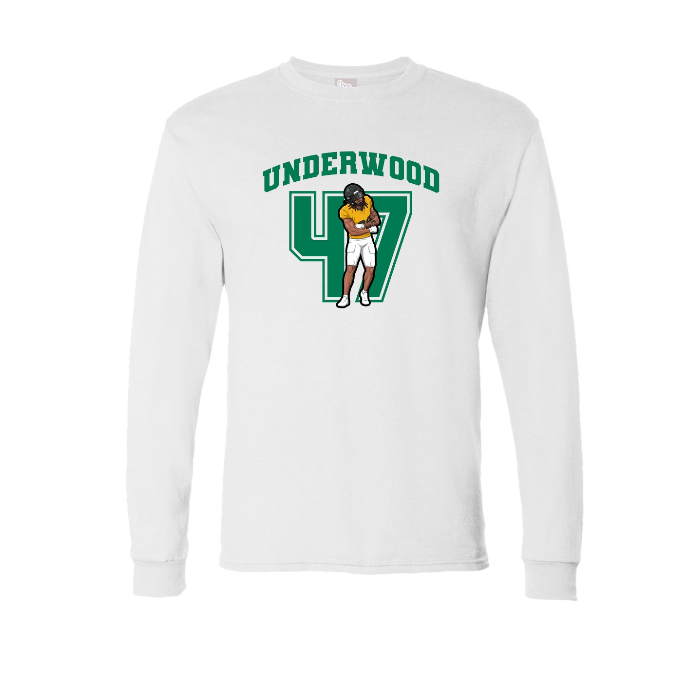 Long Sleeve Tee — Number in White