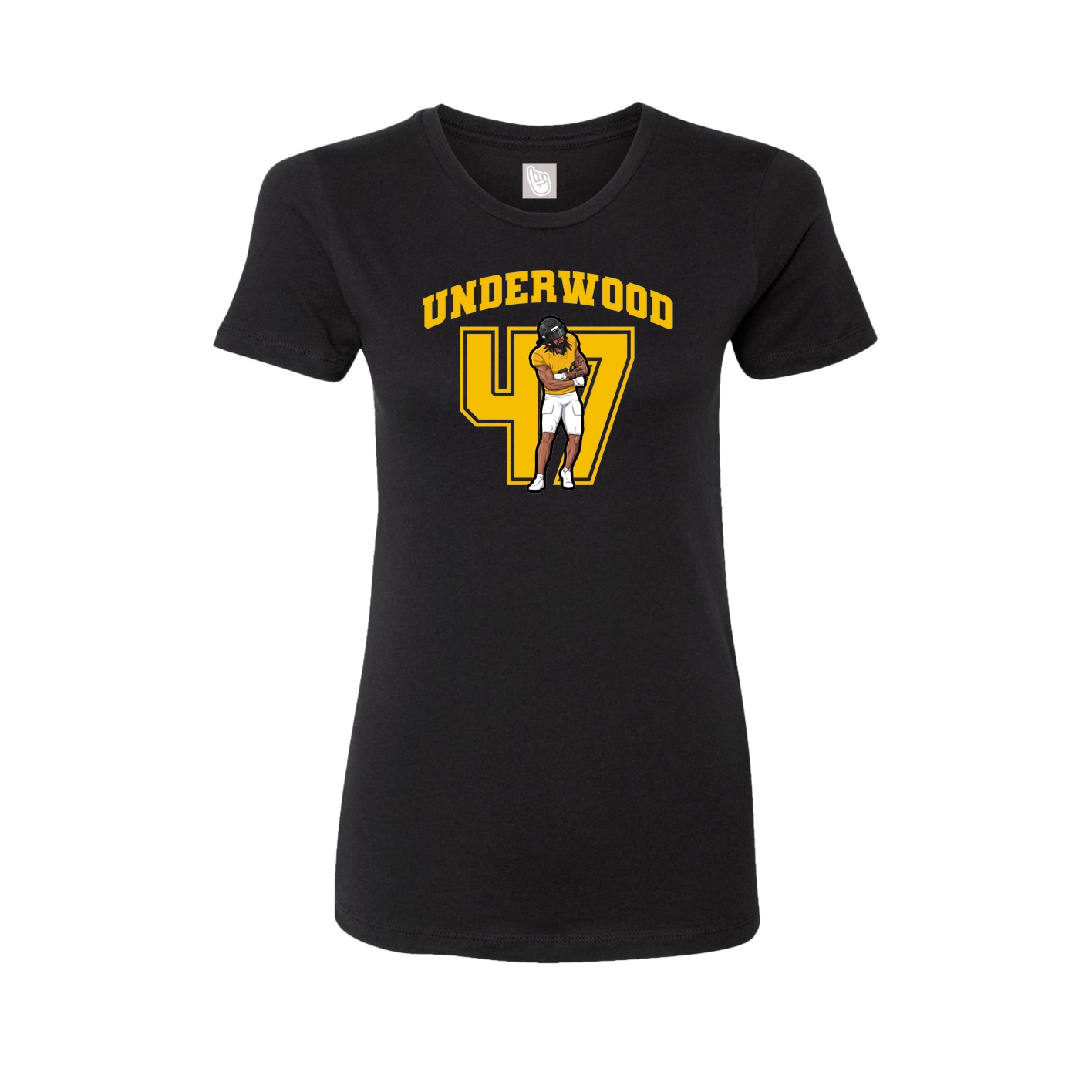 Fitted Women's Tee — Number in Black