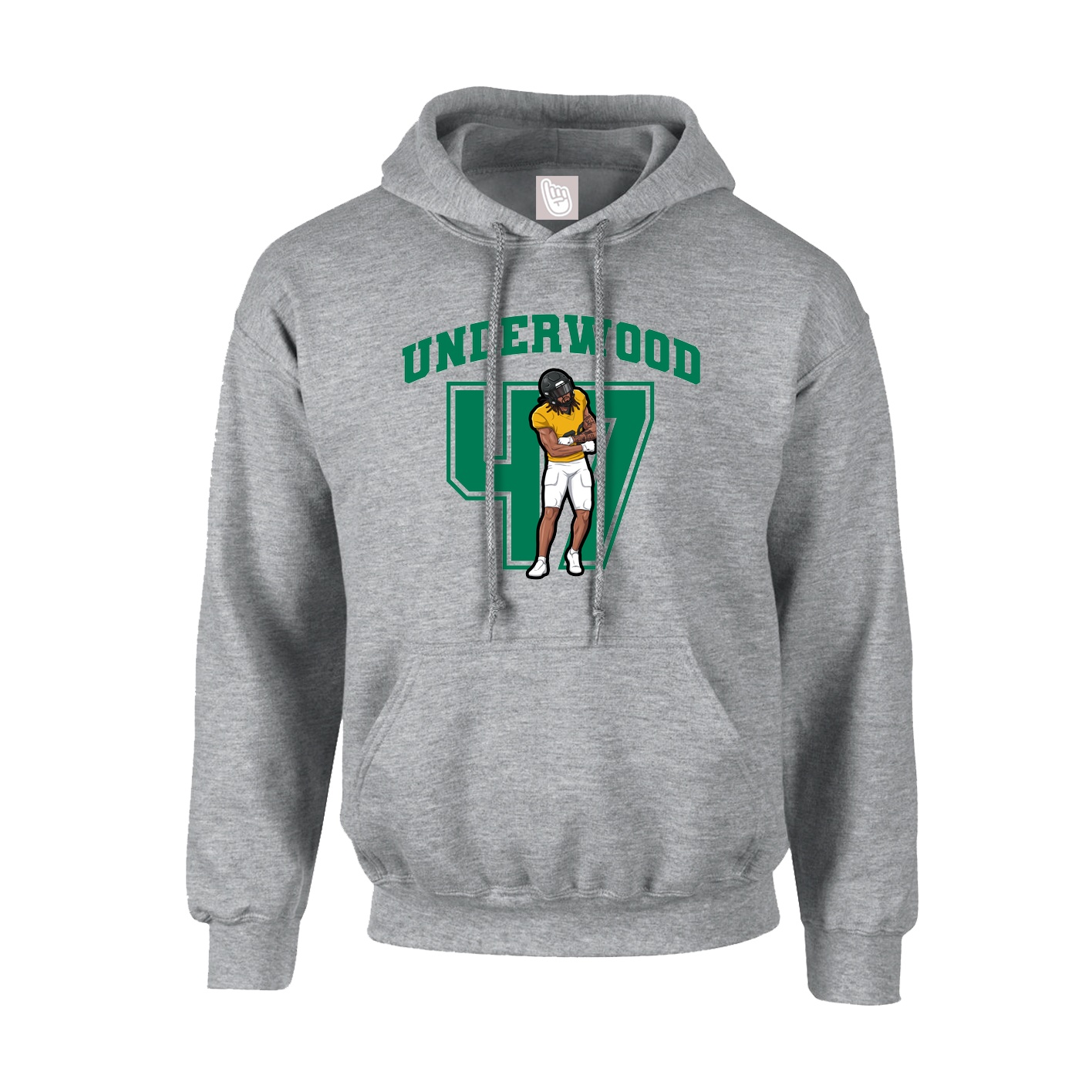 Hoodie — Number in Grey