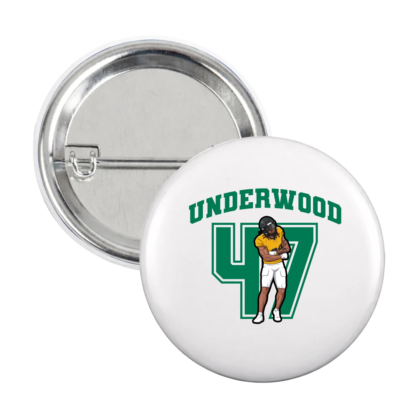 Game Day Button — Number in White