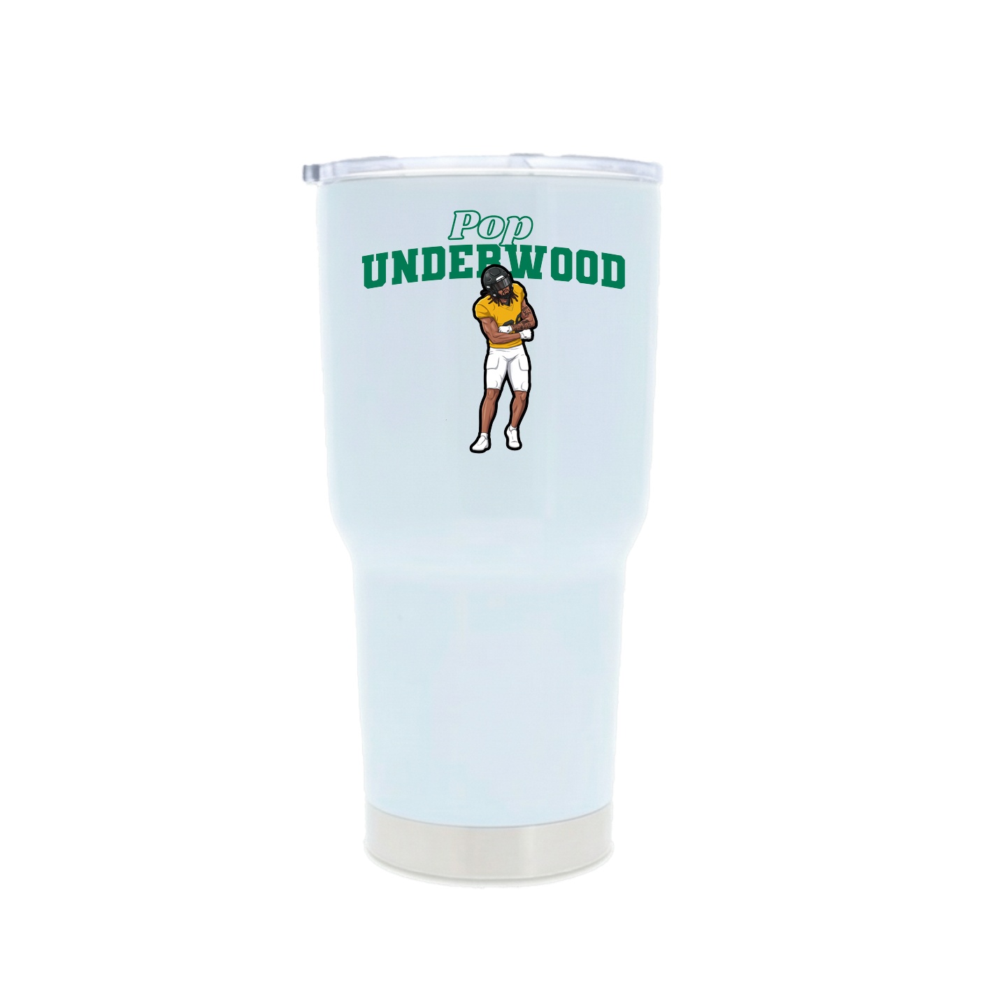30oz Stainless Steel Tumbler — Name Arch in White