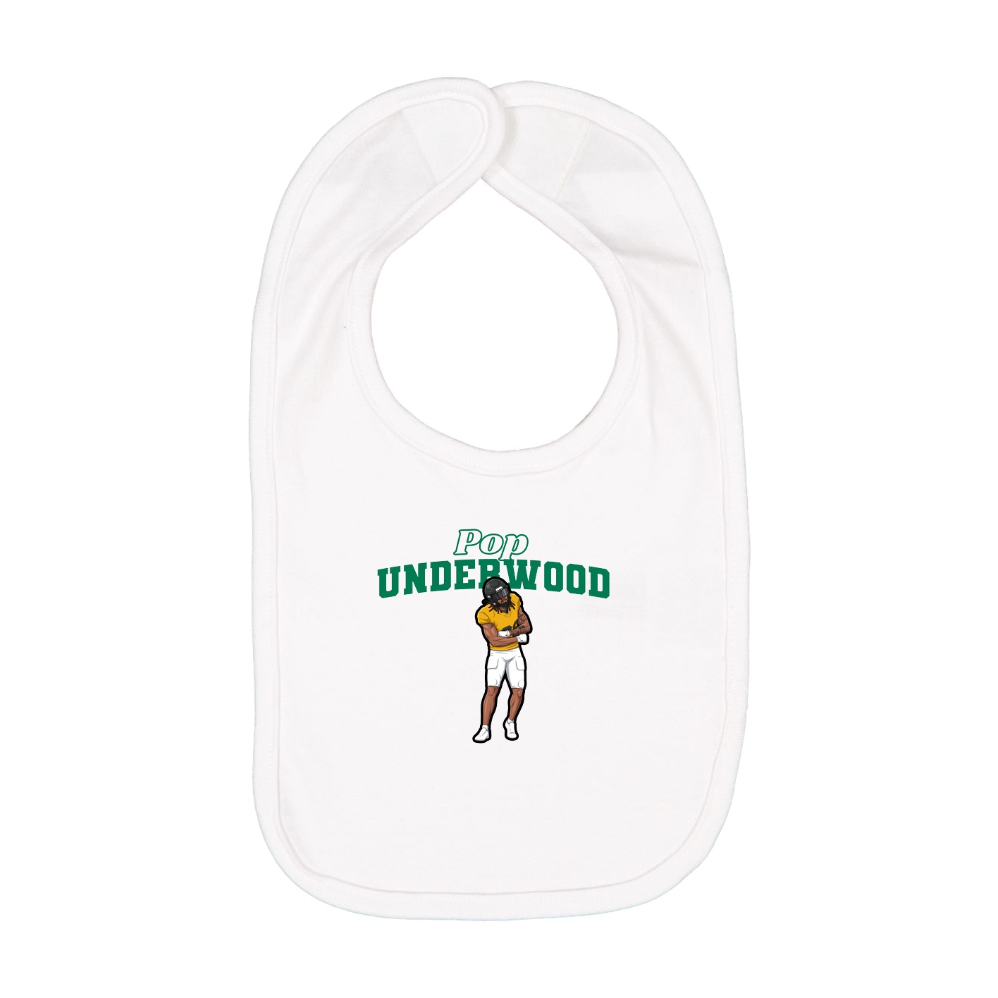 Infant Bib — Name Arch in White