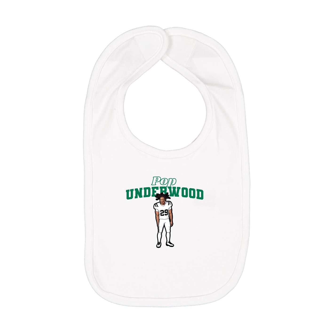 Infant Bib — Name Arch in White
