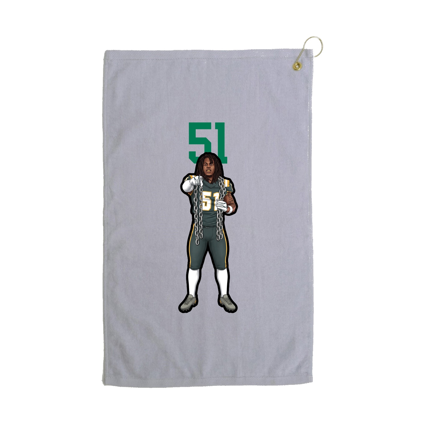 Golf Towel — Number Top in Grey