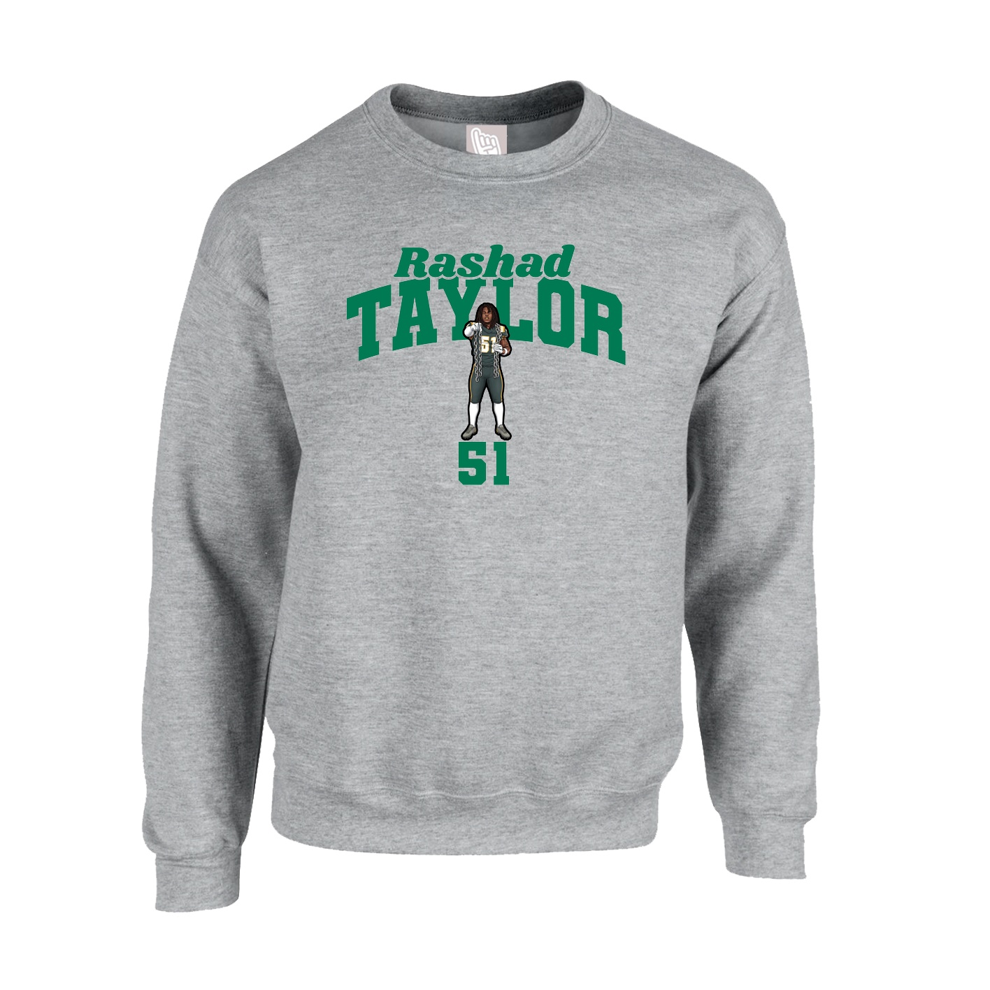 Fleece Crew — Signature Arch in Grey