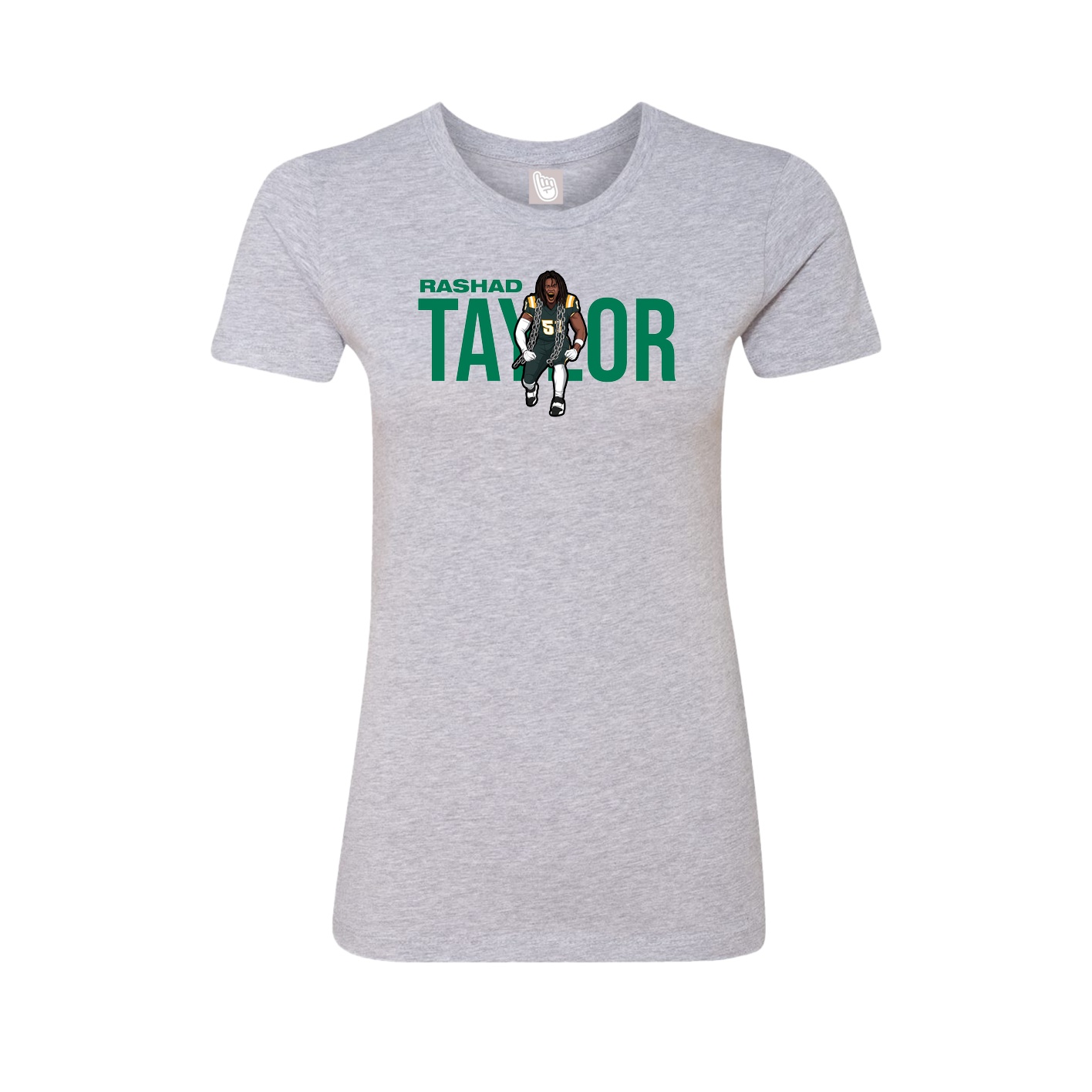 Fitted Women's Tee — Player Name in Grey