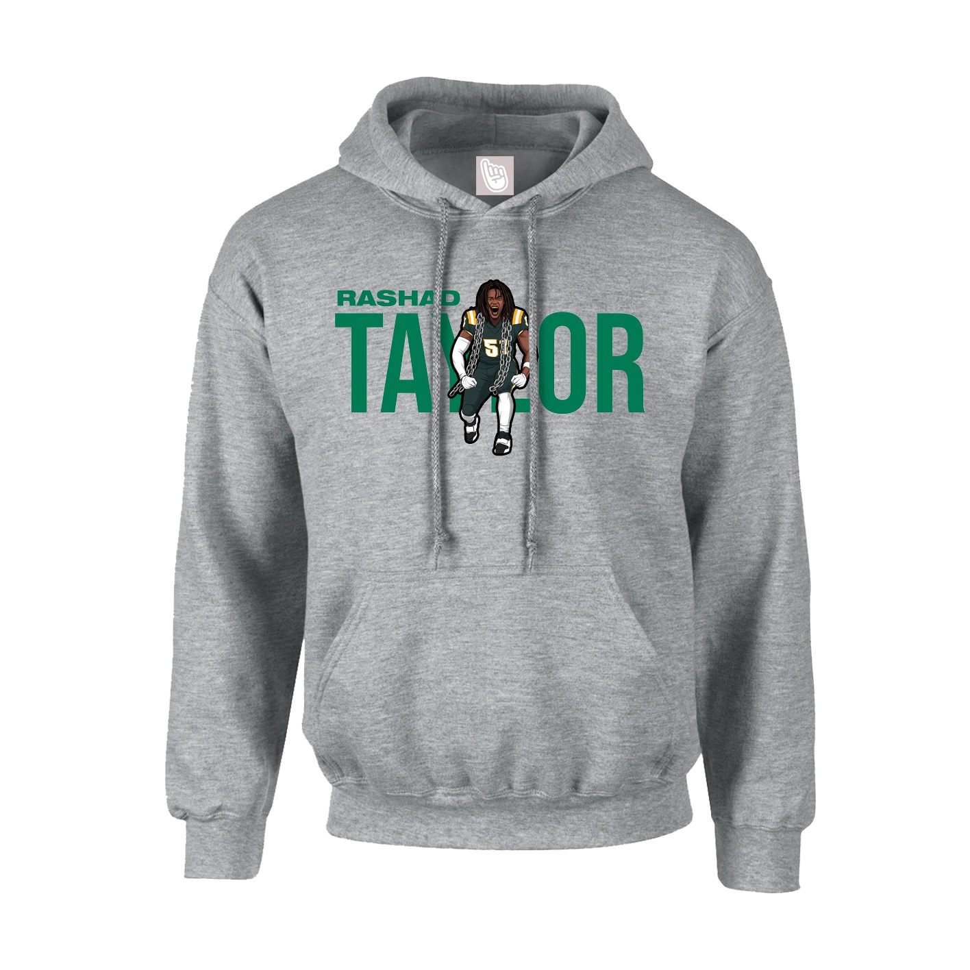 Youth Hoodie — Player Name in Grey