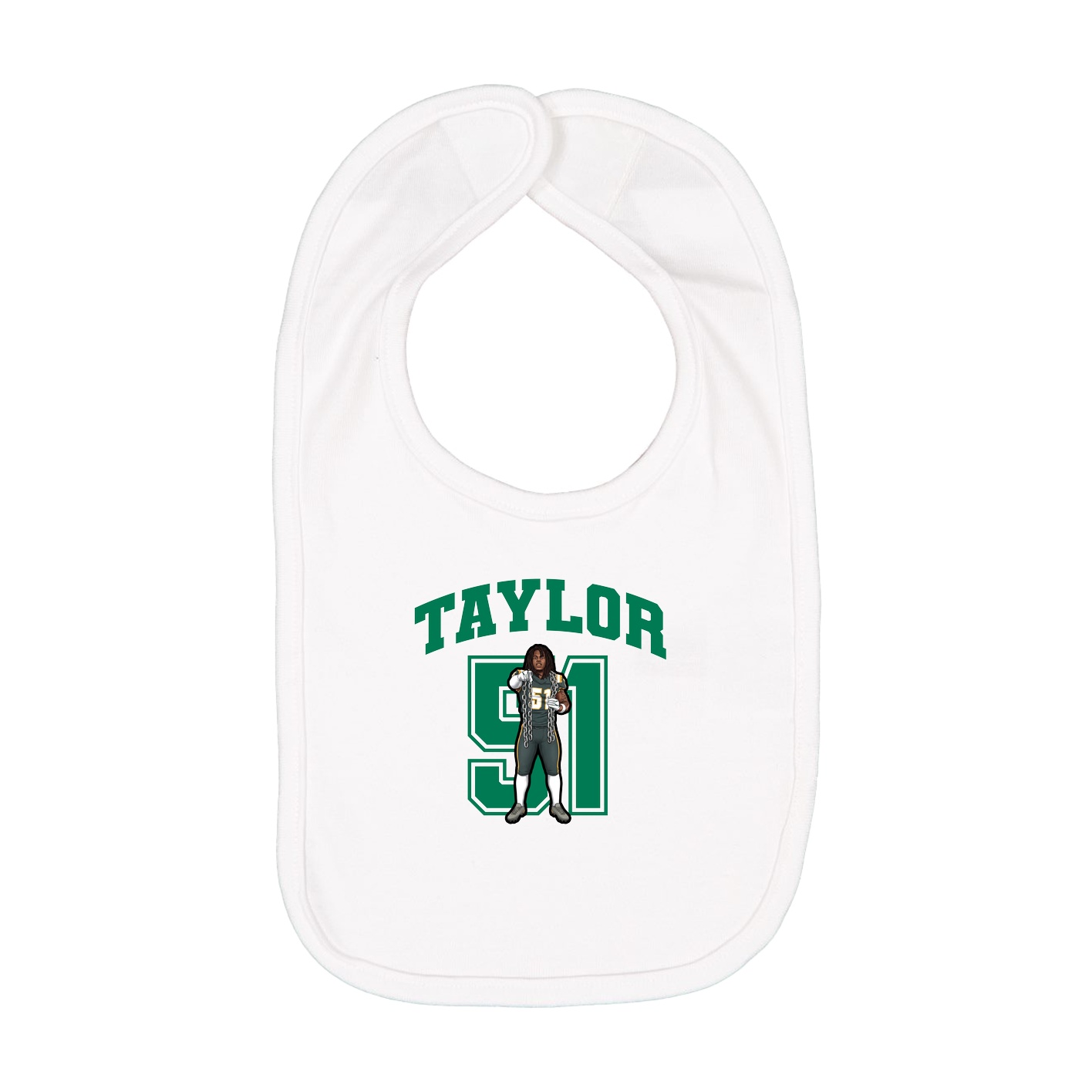 Infant Bib — Number in White