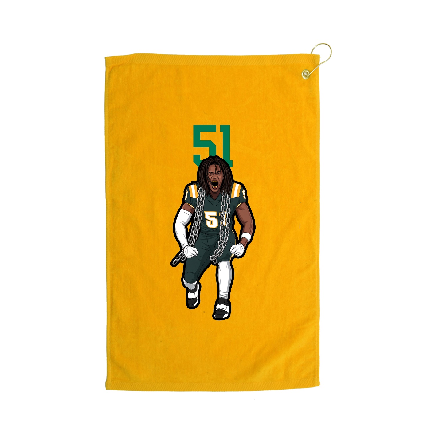 Golf Towel — Number Top in Gold