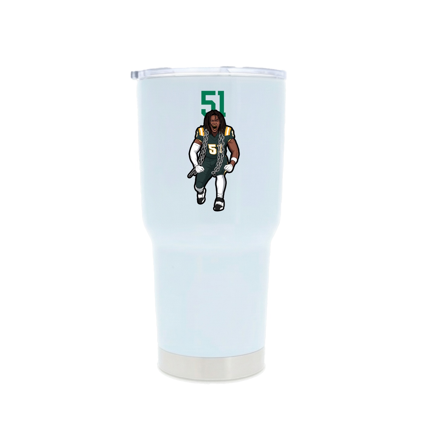 30oz Stainless Steel Tumbler — Number Top in White