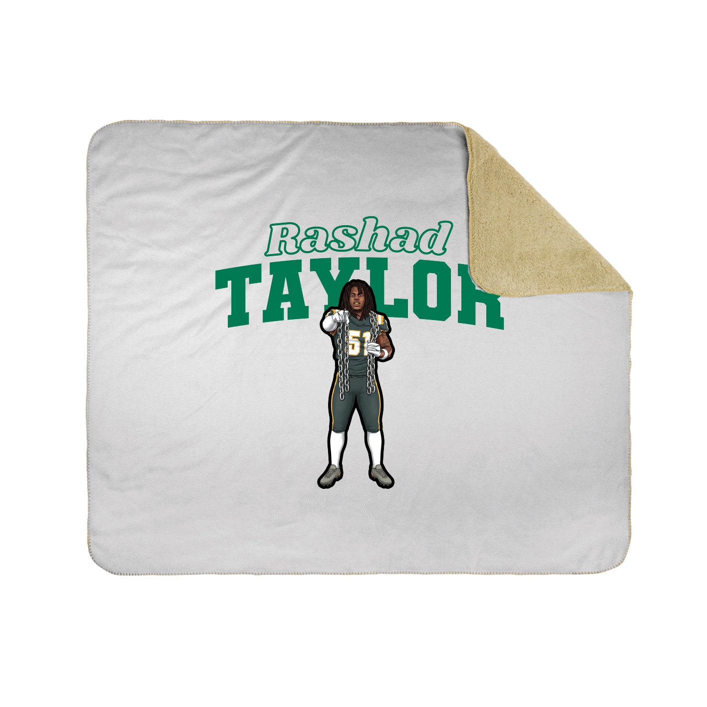 Throw Blanket — Name Arch in White