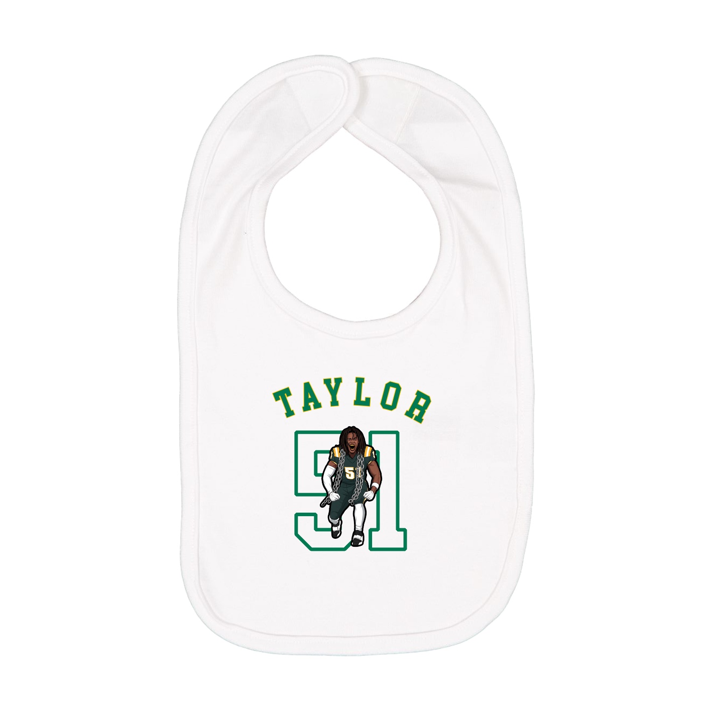 Infant Bib — Shirsey Arch in White