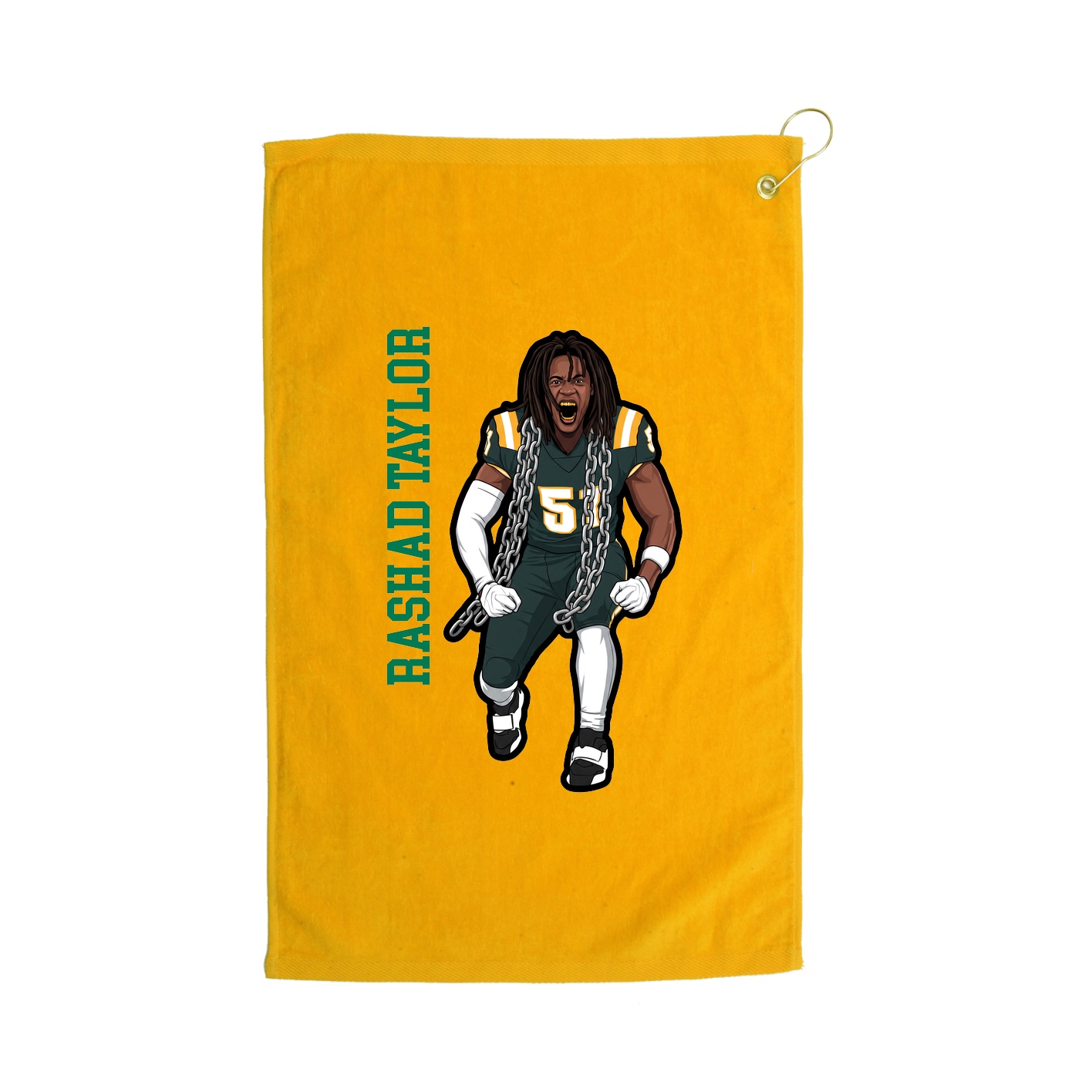 Golf Towel — Name Vertical in Gold
