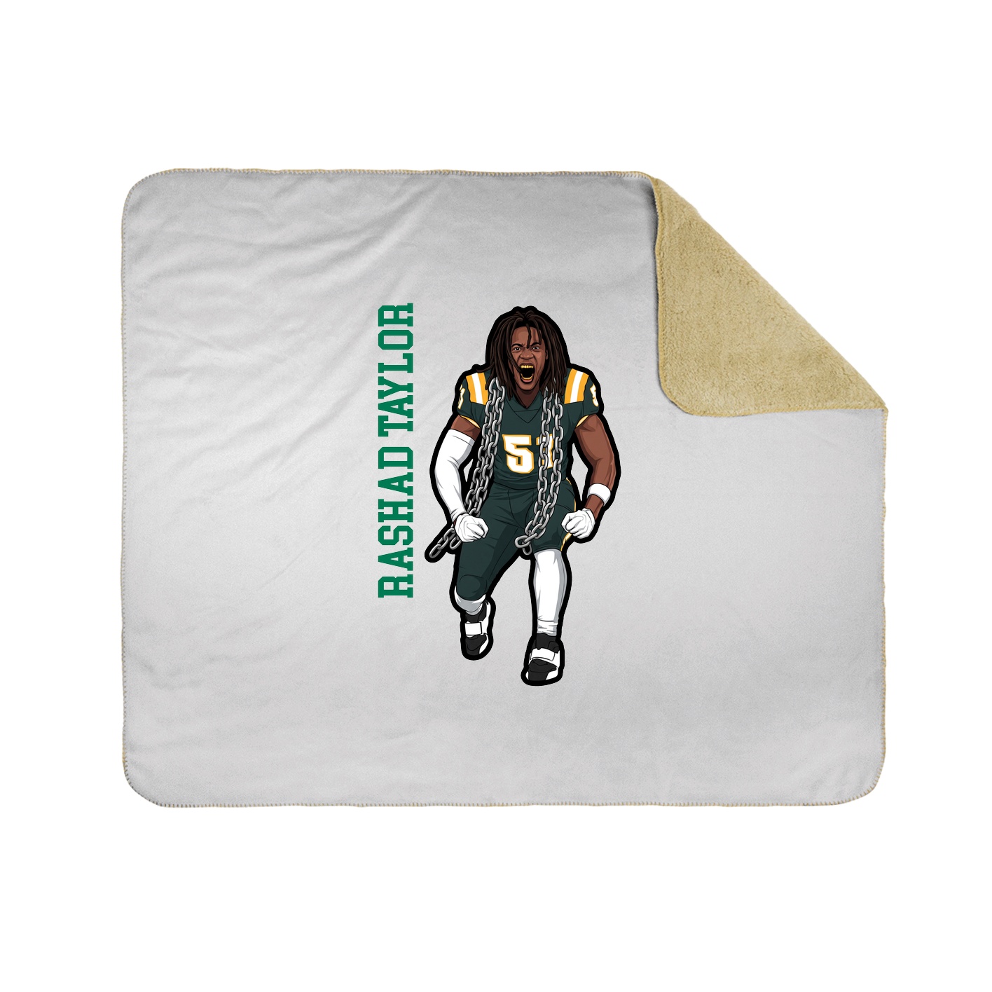 Throw Blanket — Name Vertical in White