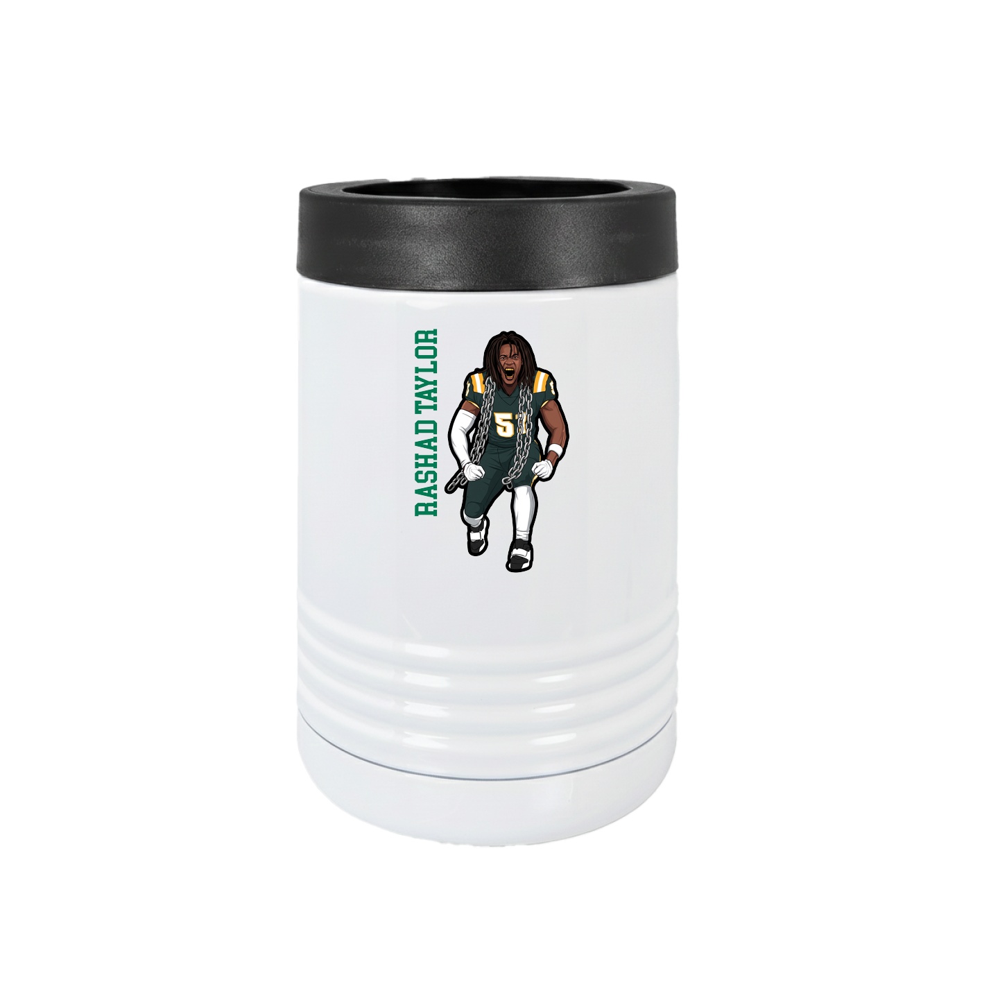 Beverage Holder — Name Vertical in White