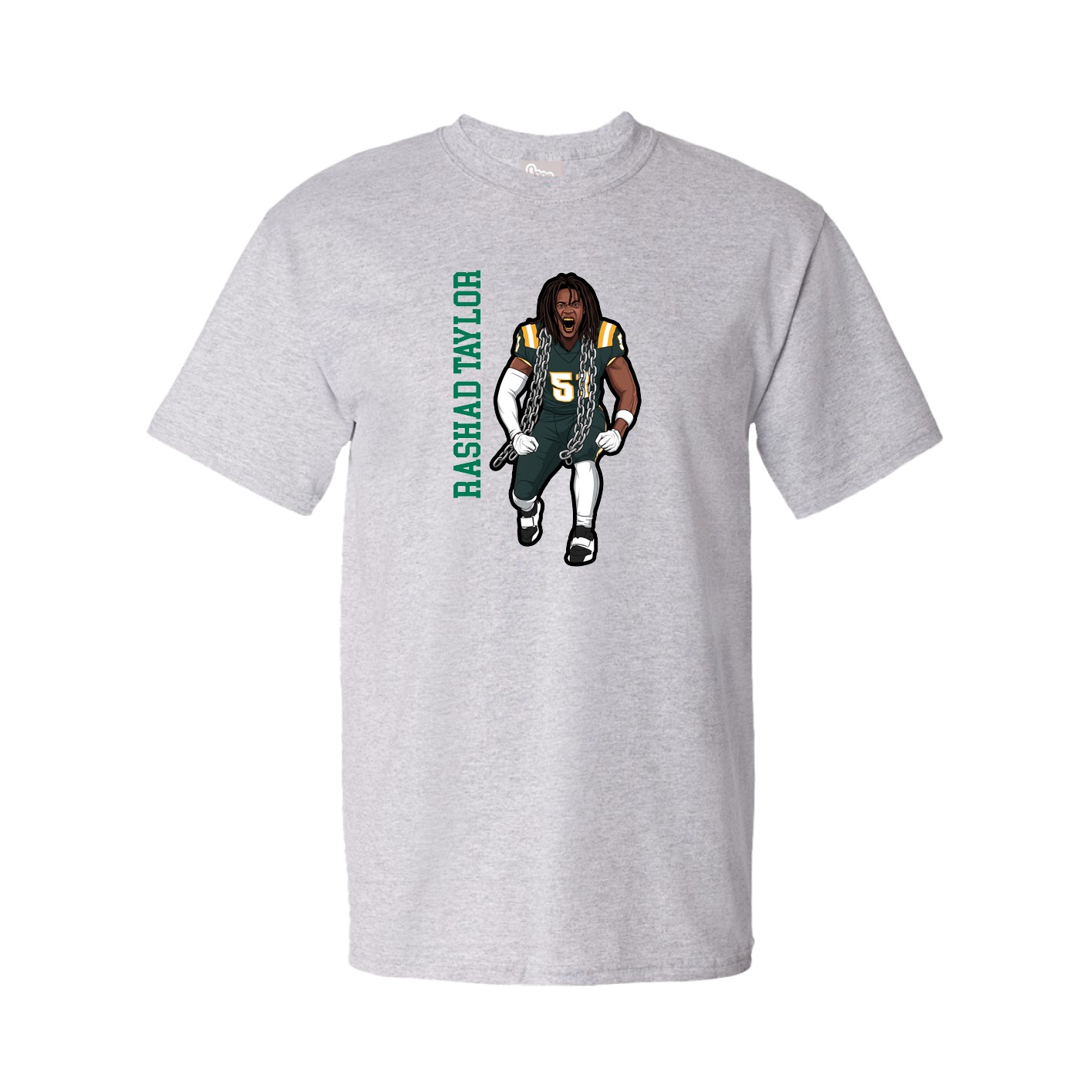 Tee — Name Vertical in Grey