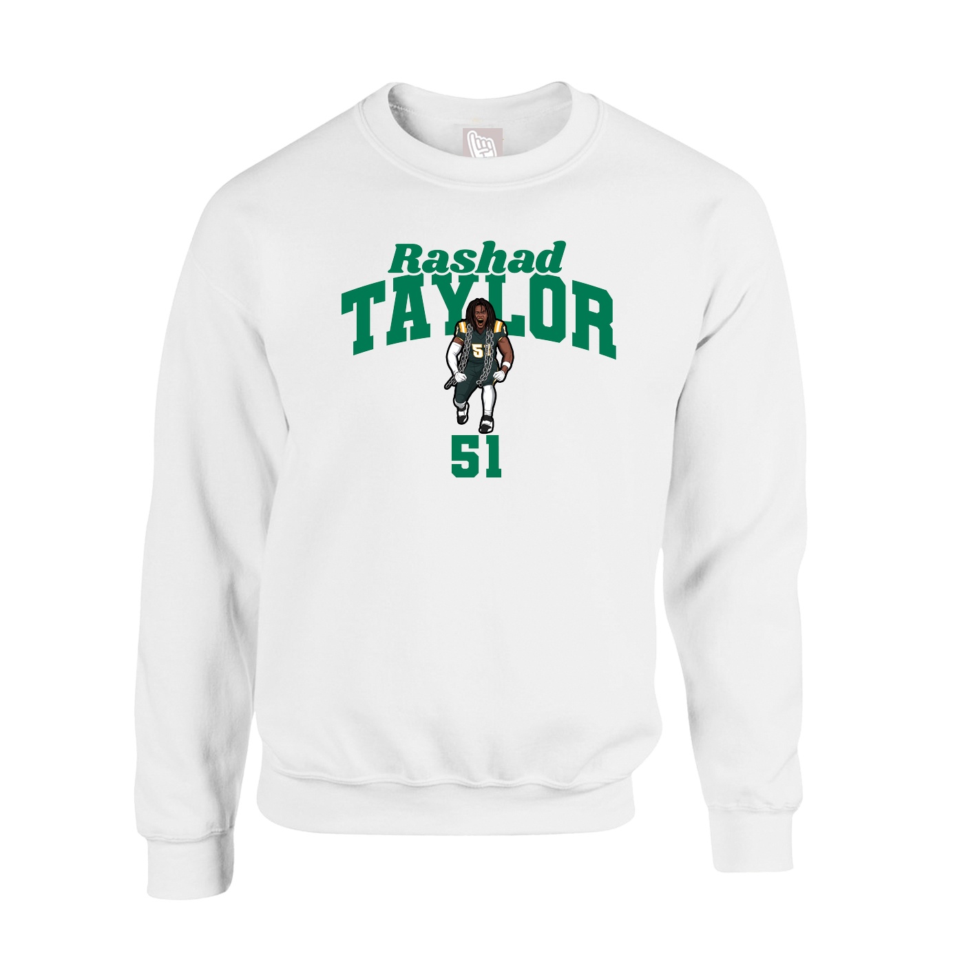 Fleece Crew — Signature Arch in White