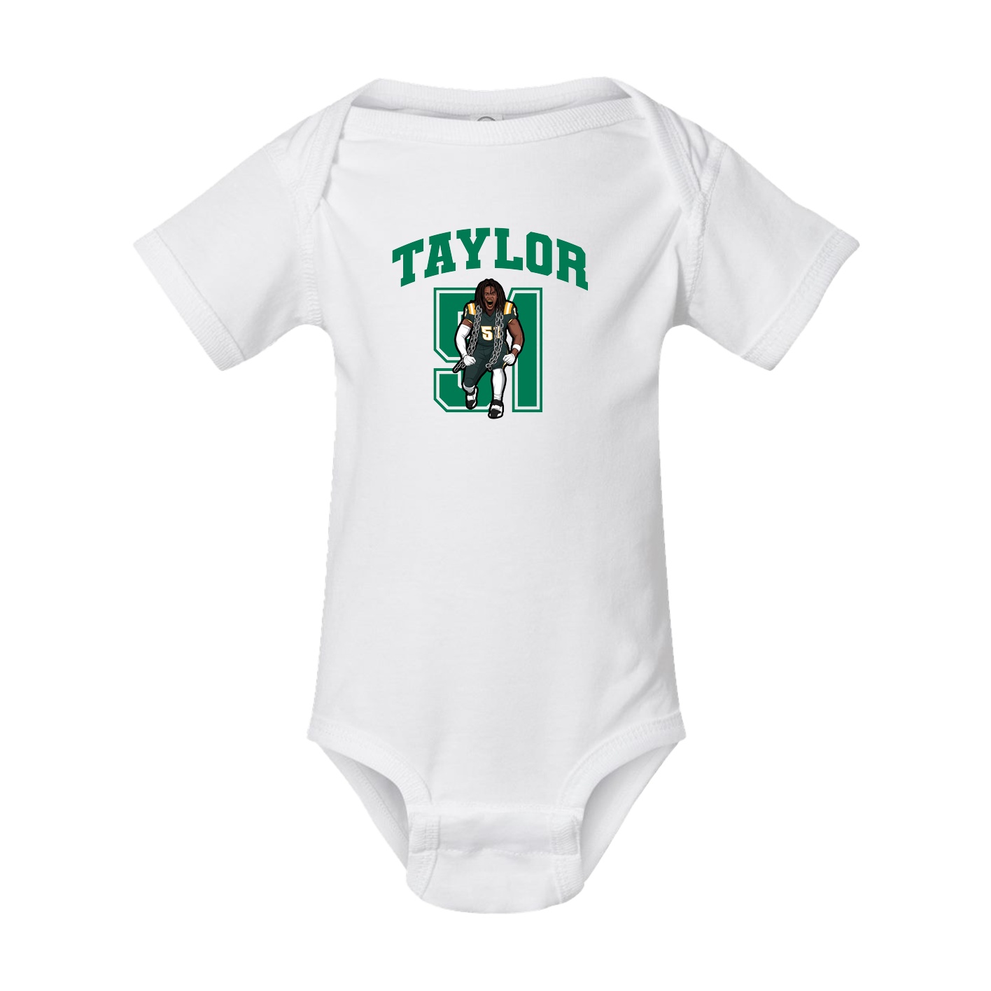Baby Onesie — Number in White