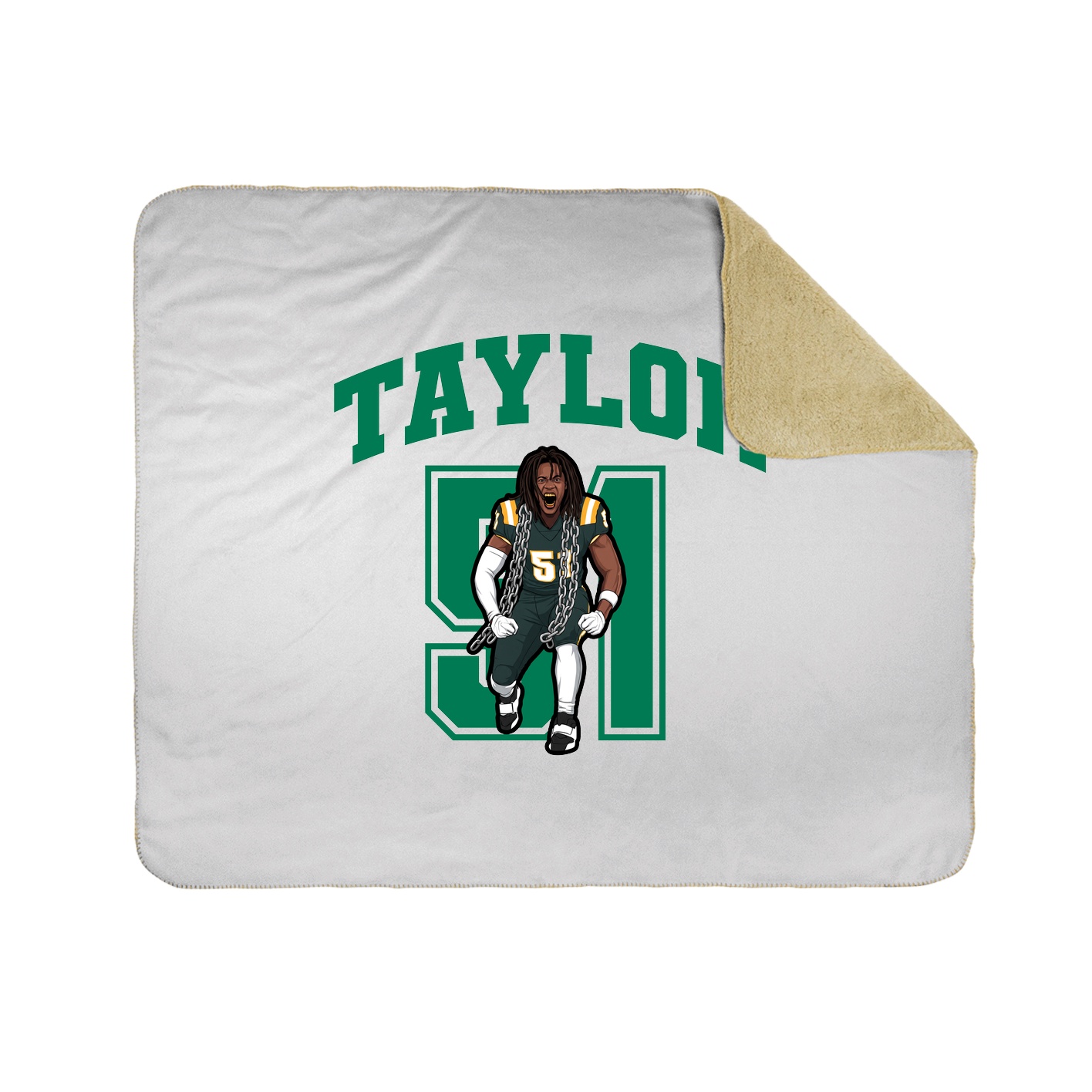Throw Blanket — Number in White