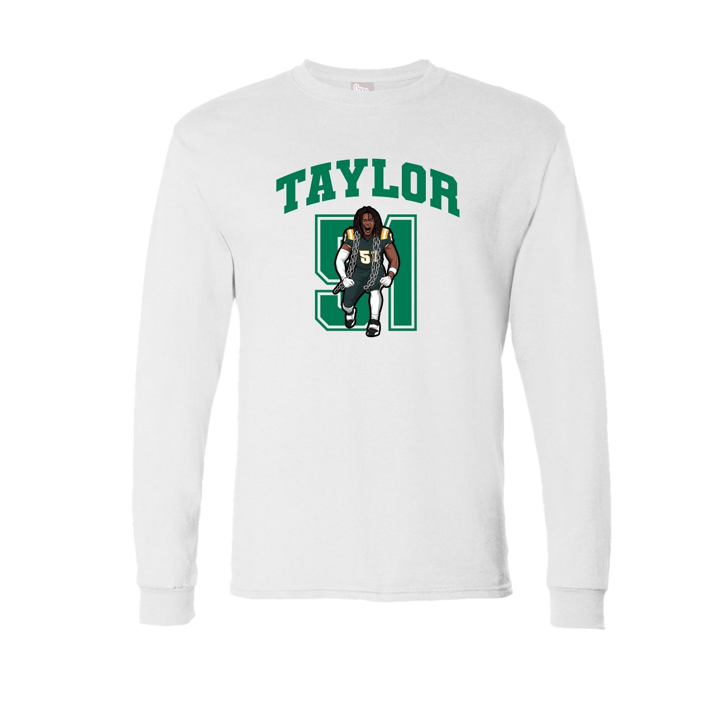 Long Sleeve Tee — Number in White