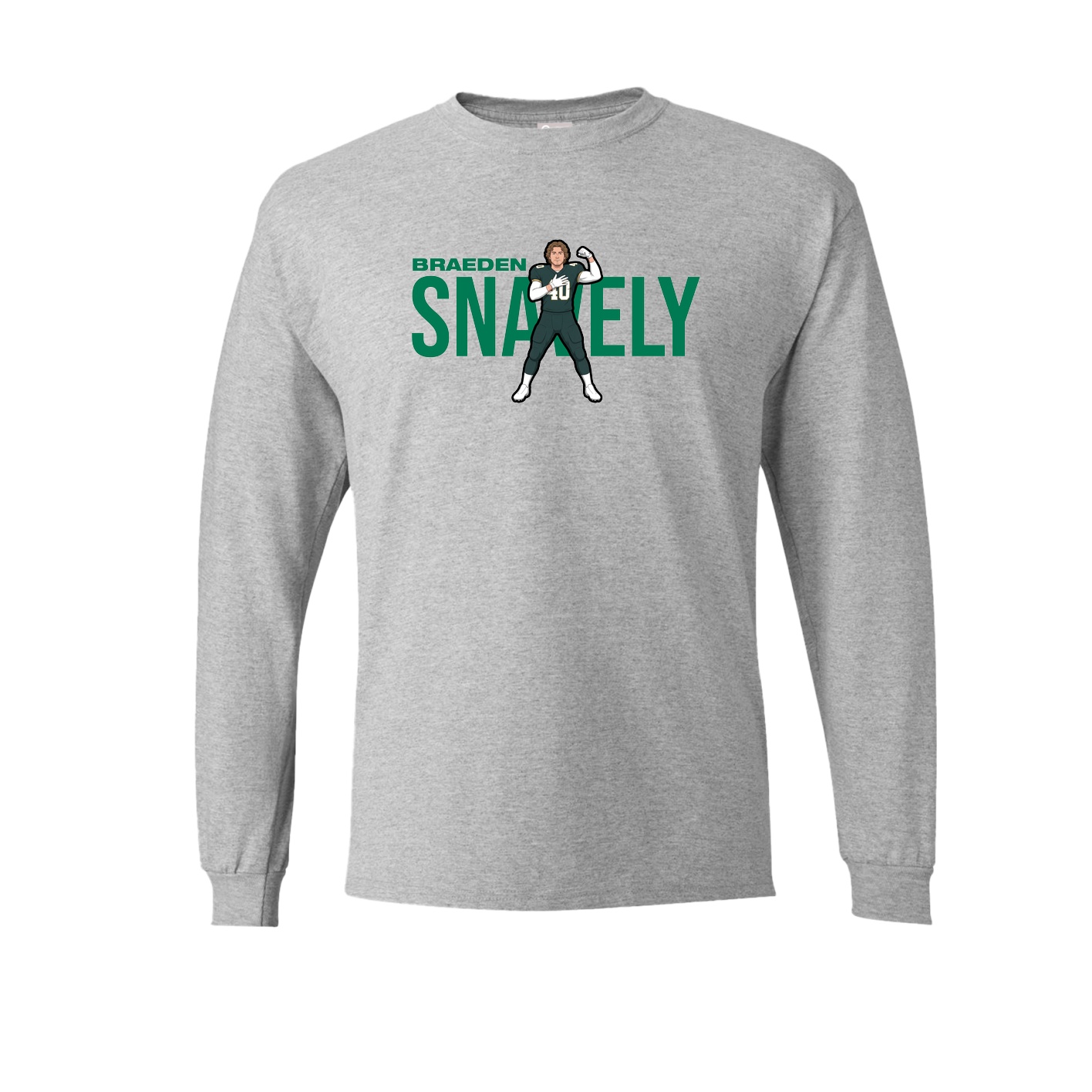 Long Sleeve Tee — Player Name in Grey