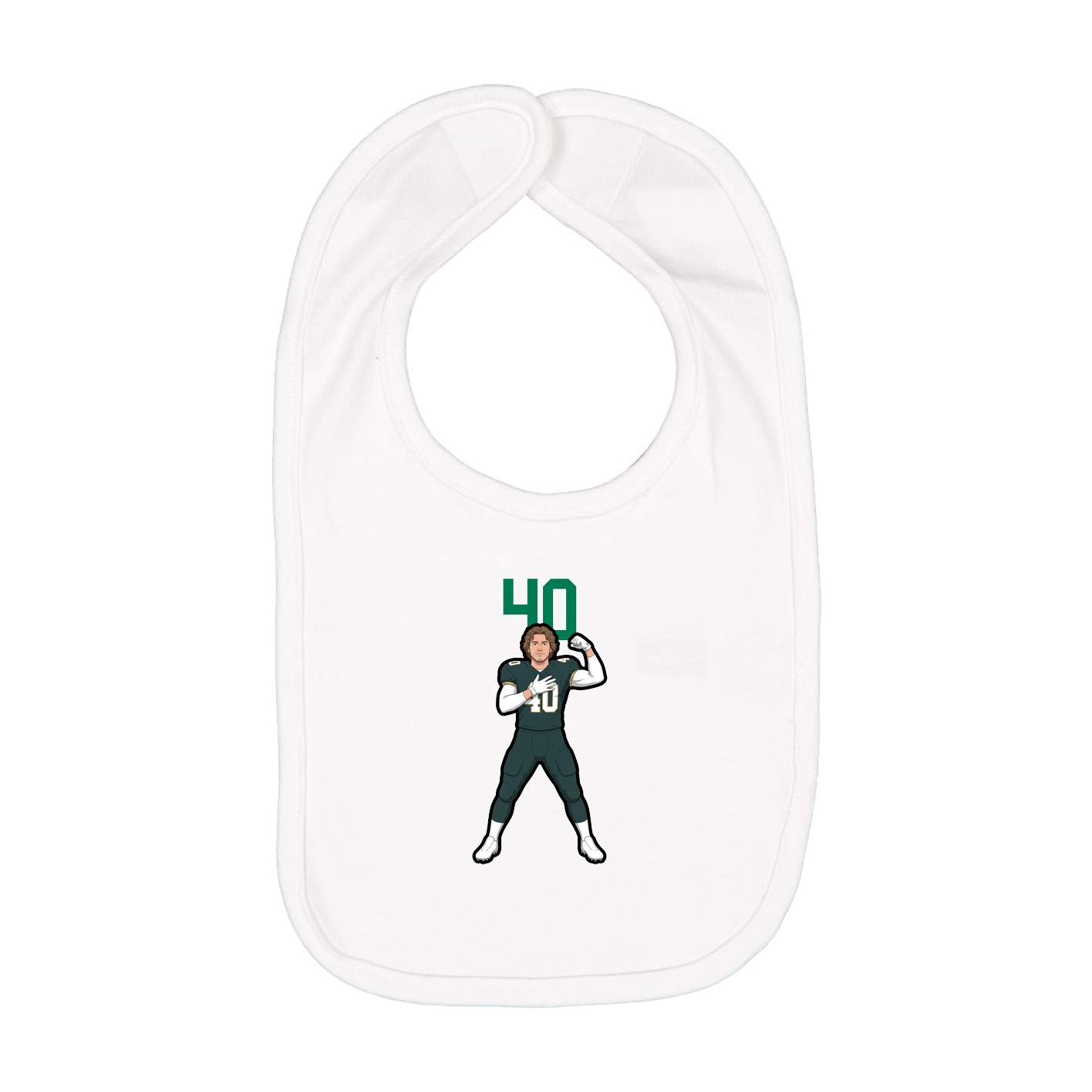 Infant Bib — Number Top in White