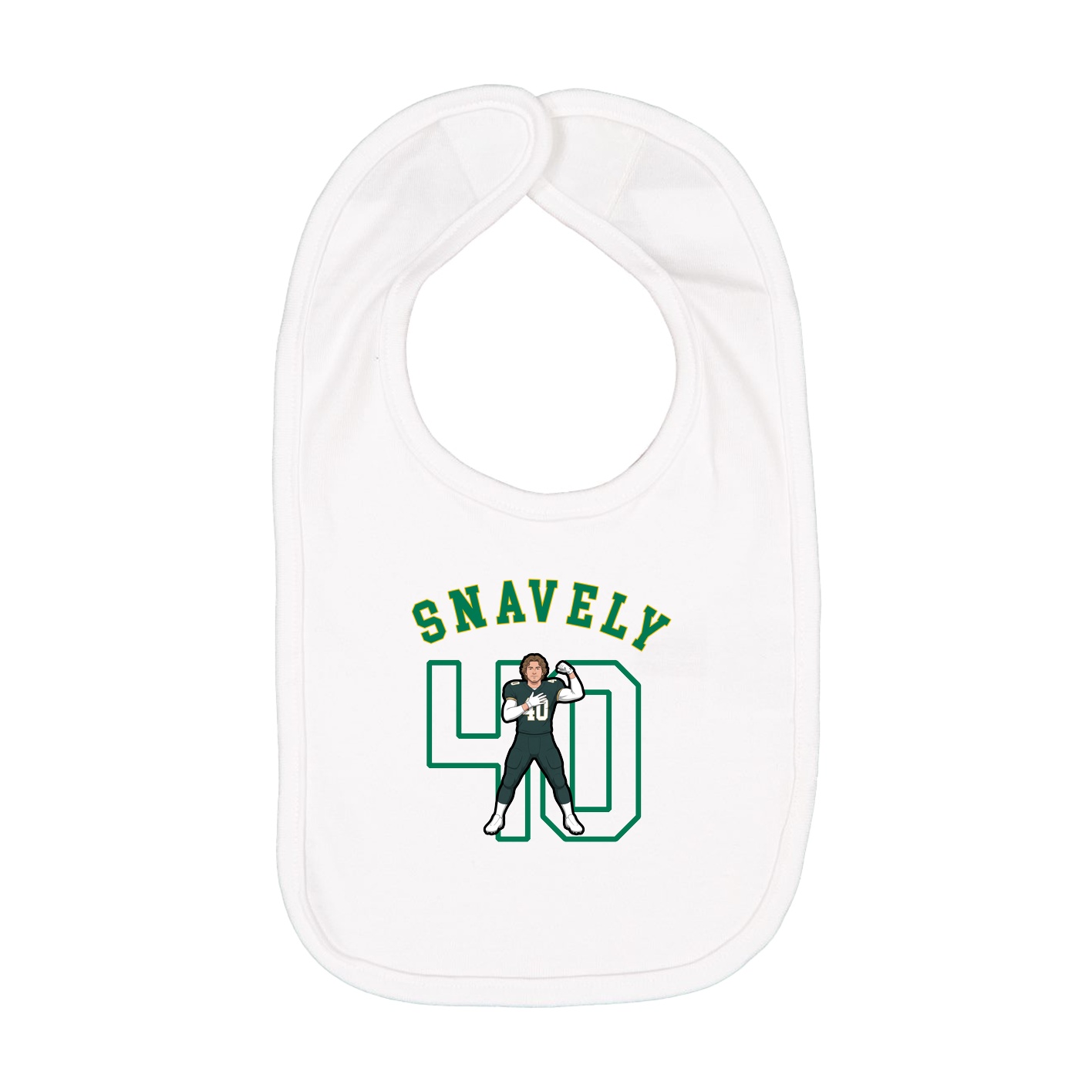 Infant Bib — Shirsey Arch in White