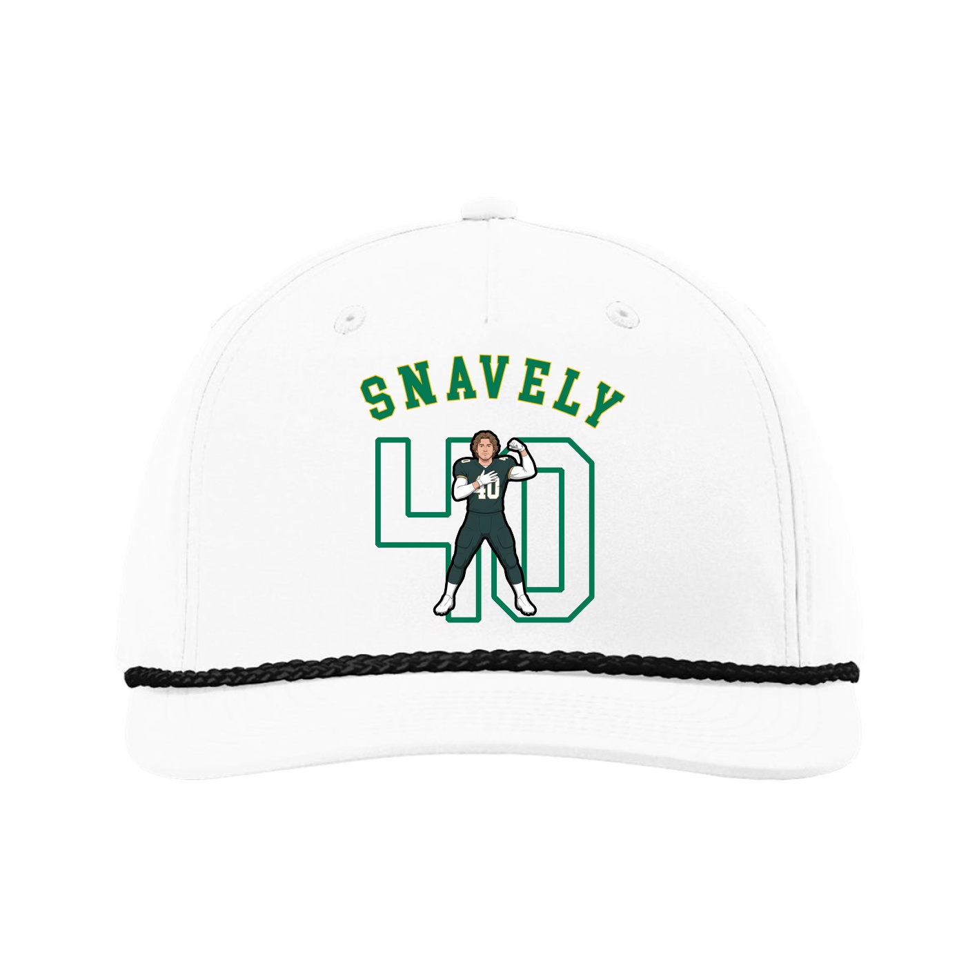 Five-Panel Classic Rope Cap — Shirsey Arch in White