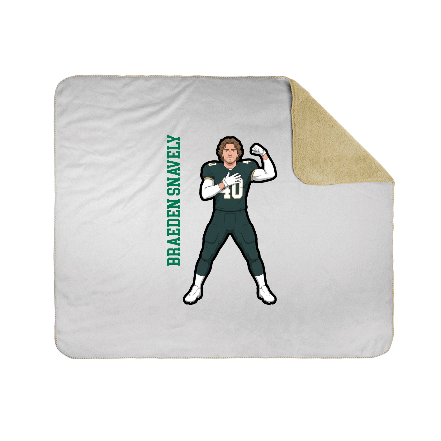 Throw Blanket — Name Vertical in White