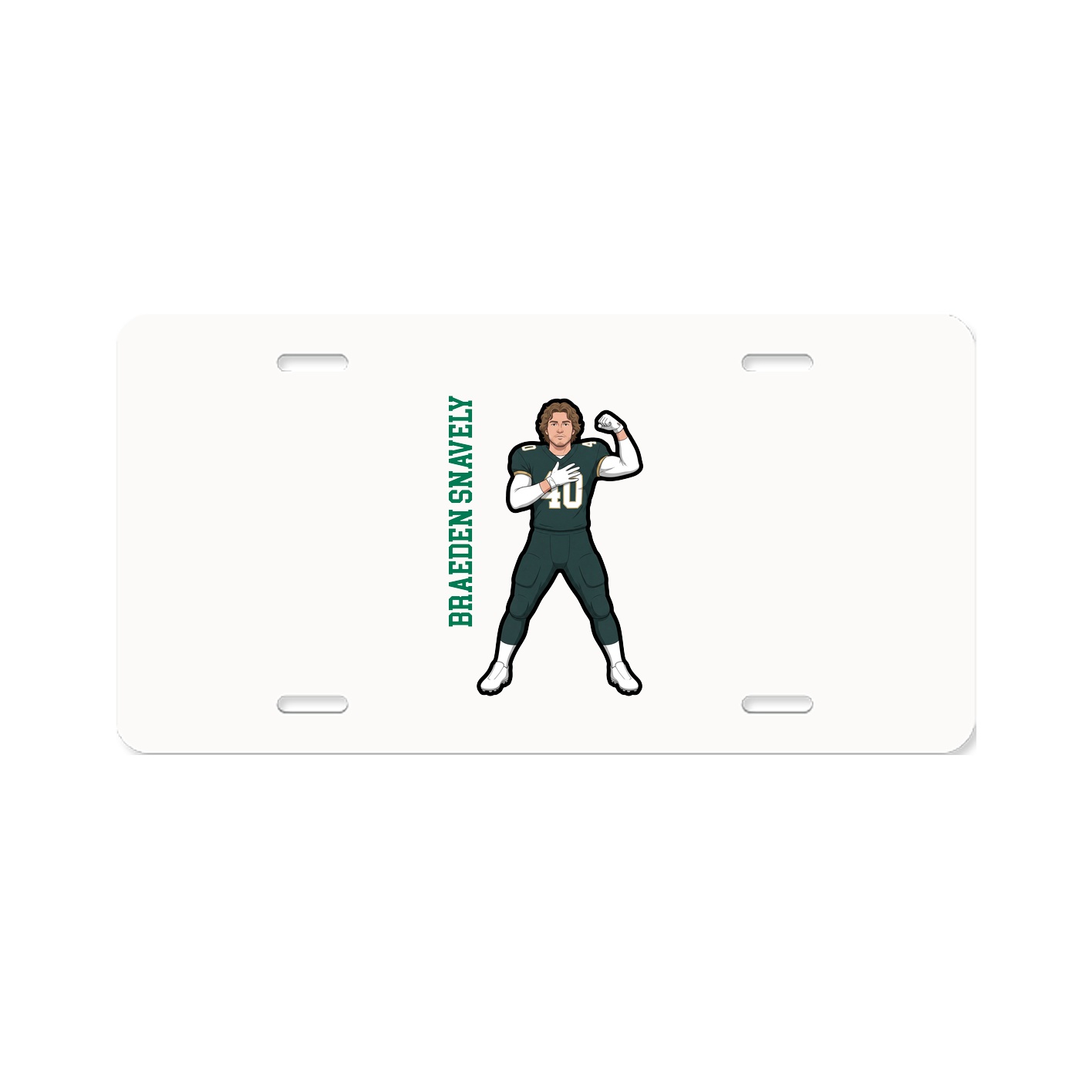 License Plate — Name Vertical in Classic