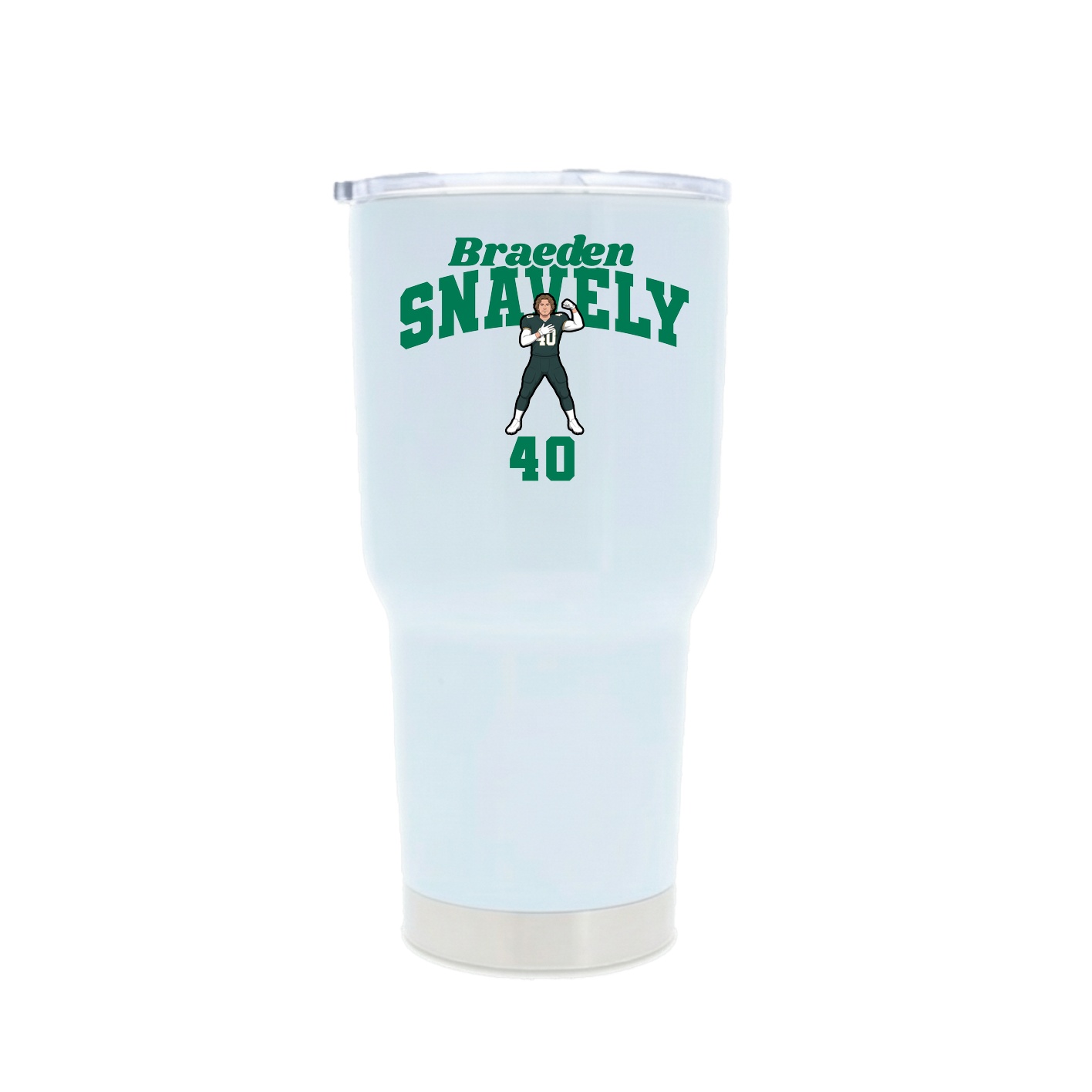 30oz Stainless Steel Tumbler — Signature Arch in White
