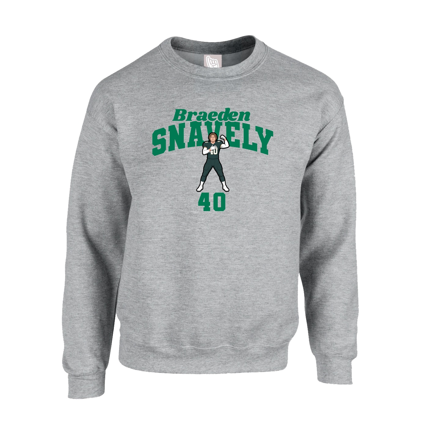 Fleece Crew — Signature Arch in Grey