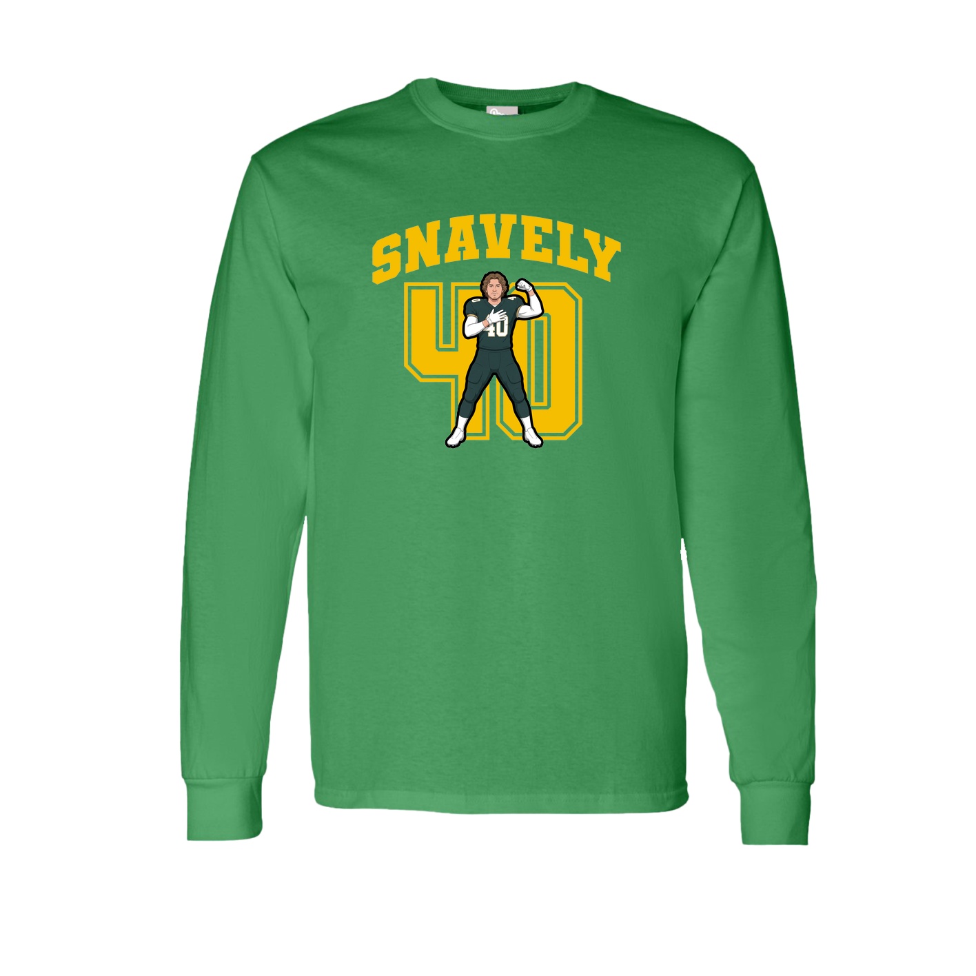 Long Sleeve Tee — Number in Green