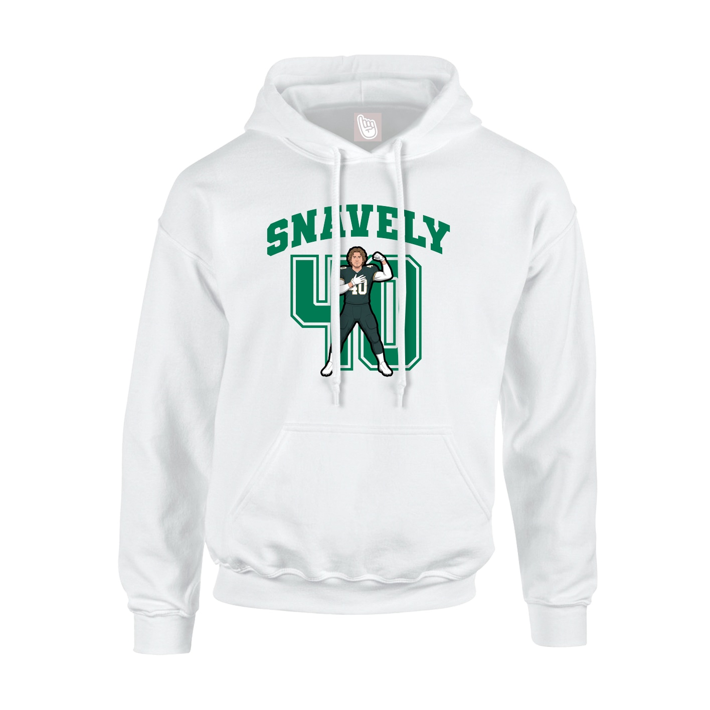 Youth Hoodie — Number in White